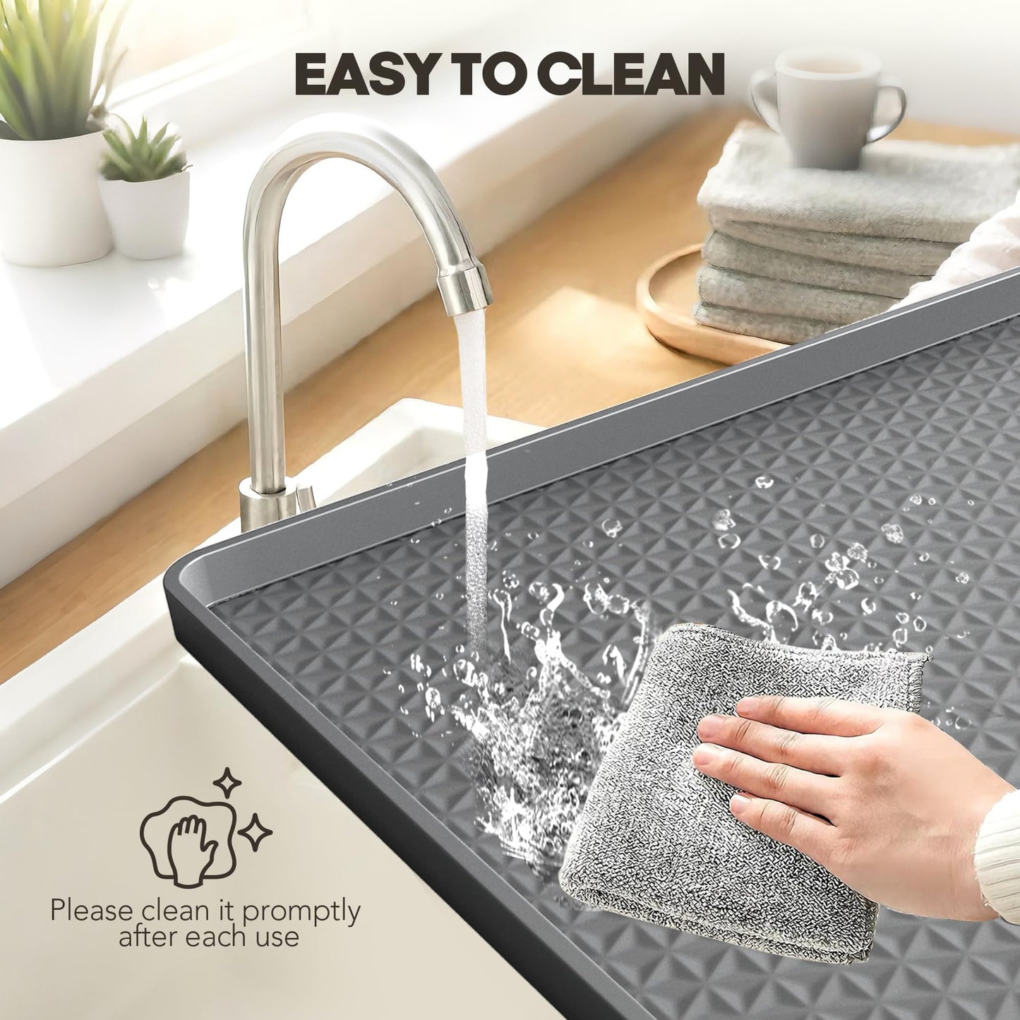 Washer Dryer Countertop, 54" x 27.5" Large Washer and Dryer Covers for The Top, Non-Slip Waterproof Silicone Dryer Top Protector Mat, Washer Dryer Topper for Laundry Room Kitchen Home（Gray）