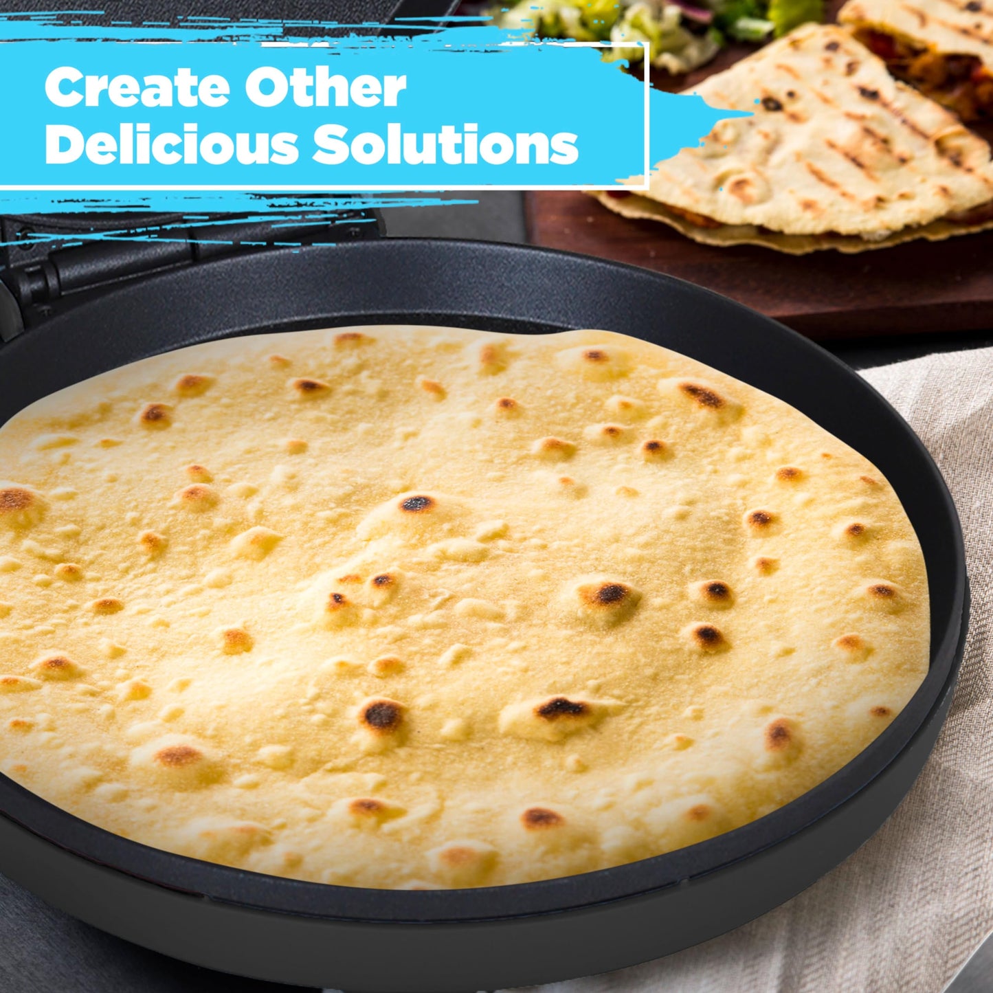 Courant Countertop Pizza Maker 12 inch Pizzas Machine, Newly improved Cool-touch Handle Non-Stick plates Pizza oven & Calzone Maker, Electric Oven for Home or School, 12” Indoor Grill/Griddle, Black