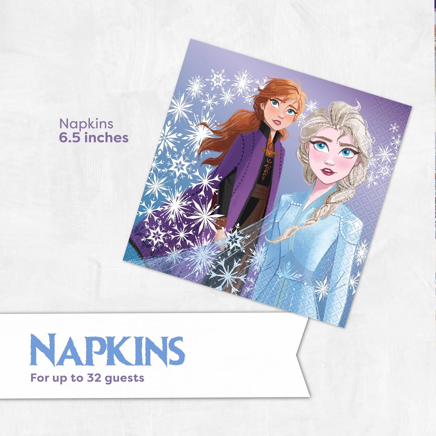 Unique Frozen Plates and Napkins for 32 Guests | Frozen Birthday Party Decorations | Officially Licensed