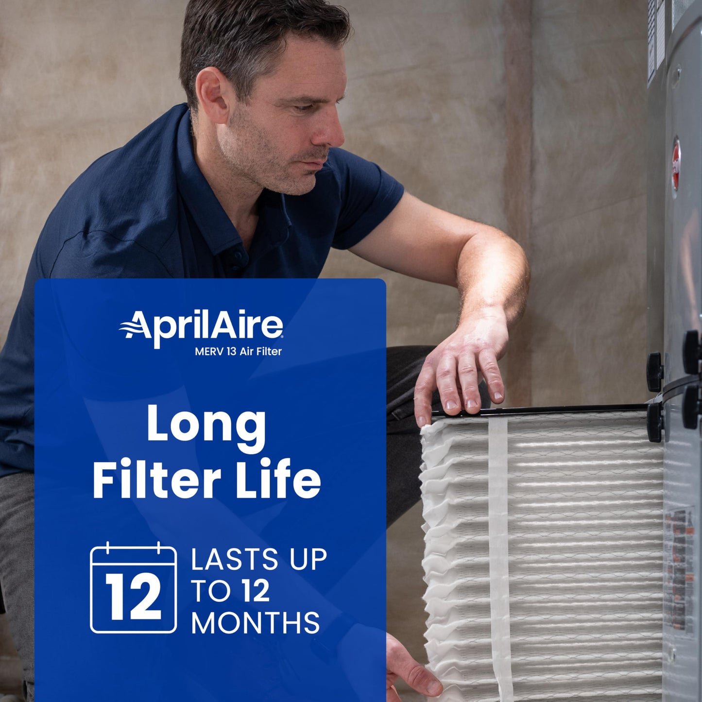 AprilAire 913 Replacement Filter for AprilAire Whole House Air Purifiers - MERV 13, Healthy Home Allergy, 25x20x4 Air Filter (Pack of 1)