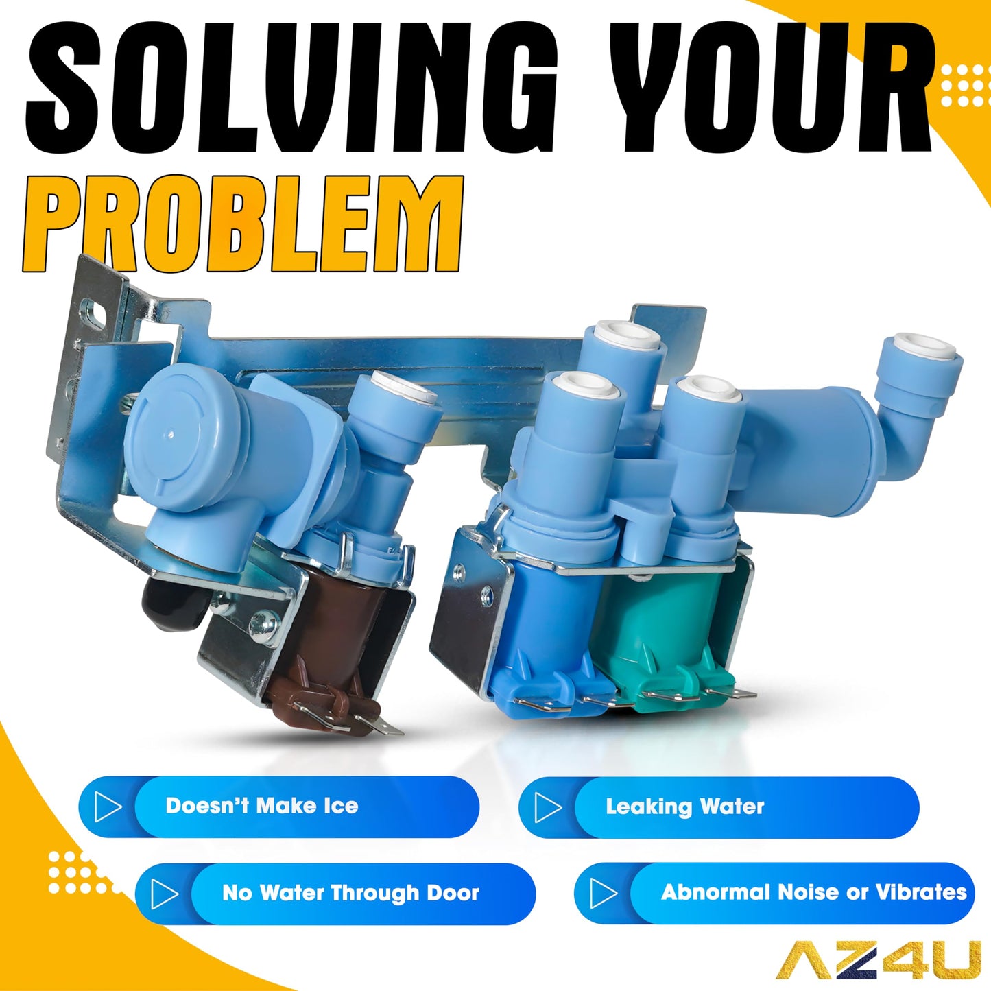 AZ4U 242102201 242253002 For Frigidaire Water Inlet Valve, Compatible With Frigidaire Water Valve Replacement Model # CFD DGH E23 EI2 FGU LFH LGU EW2 FDB FFH FGH FPB LGH For Electrolux Refrigerator