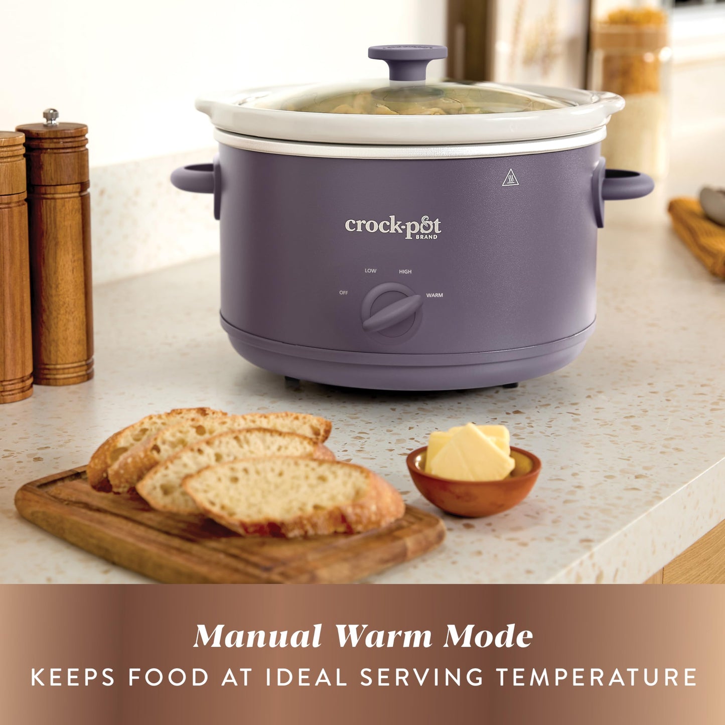 Crock-Pot Design Series 4.5 Quart Manual Slow Cooker, Purple Potato