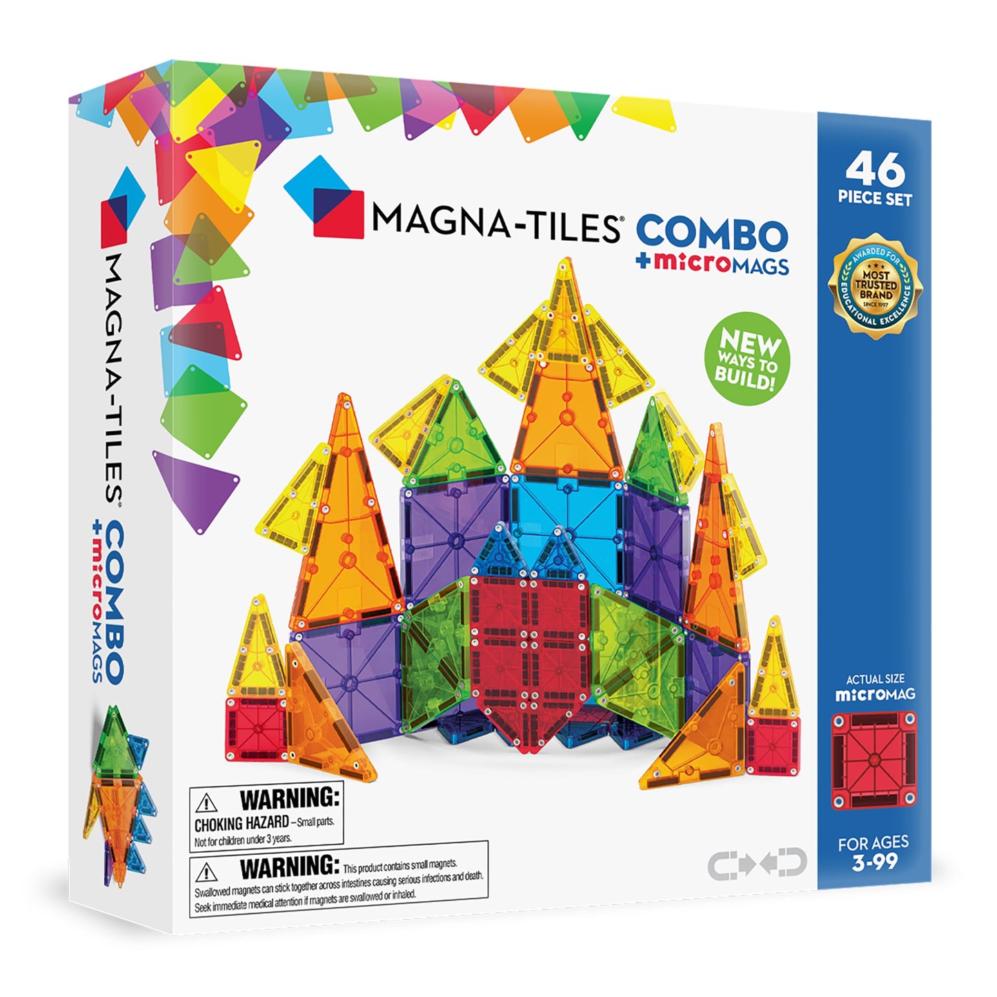 MAGNA-TILES® Combo 46-Piece Magnetic Construction Set, The Original Magnetic Building Brand