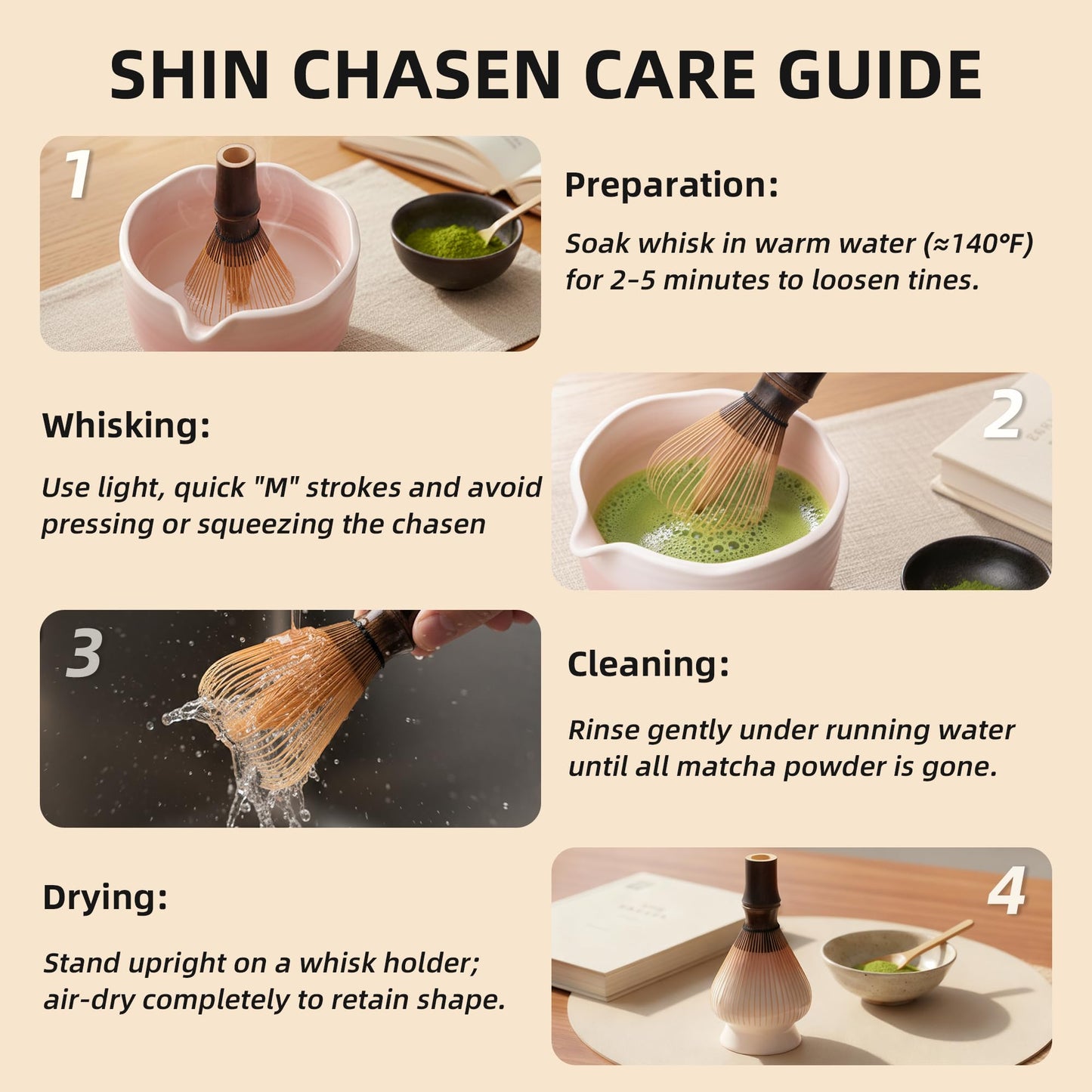 ECOLEMON Handcrafted Kurotake Shin Chasen Matcha Whisk (1-Piece), Matcha Wisk for Ceremonial Grade Matcha Powder, Dark Bamboo Whisk, Artisan Made Ceremonial-Grade Macha Whisks