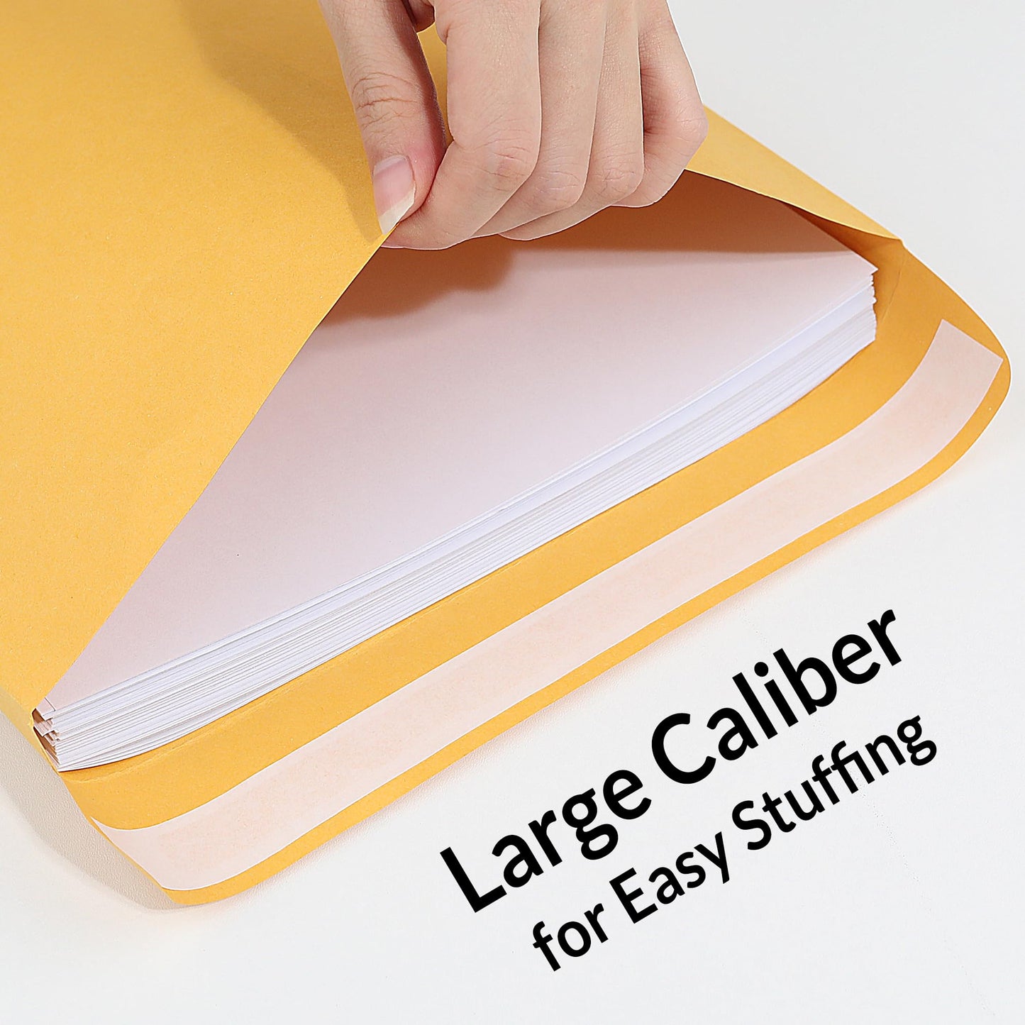 SUNEE 9 x12 Manilla Envelopes, 28lb Brown Kraft, Ultra Strong Quick-Seal Security Catalog Mailing Envelopes for Flat Letter Size Documents or Photos, 250 Count