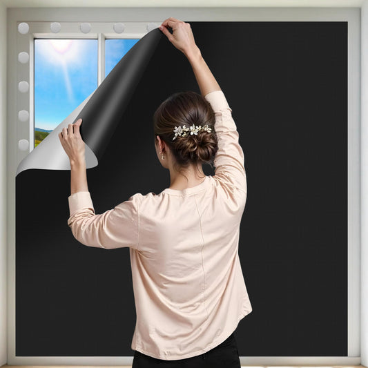 100% Blackout Curtains for Bedroom 2 Pack 79"x57" Portable Window Blinds Cover Adhesive Thermal Blackout Blinds No Drill Guard Blind Window Shades Temporary Room Darkening Shades for Skylight RV Dorm