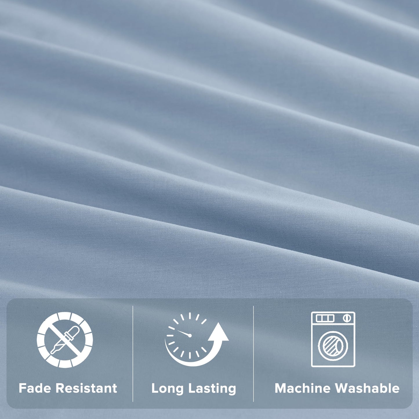 Comfort Spaces 100% Cotton Sheet Set Breathable, Lightweight, Soft with 12" Elastic Pocket Fits up to 14" Mattress, All Season Cozy Bedding, Matching Pillow Case, Twin Blue 3 Piece