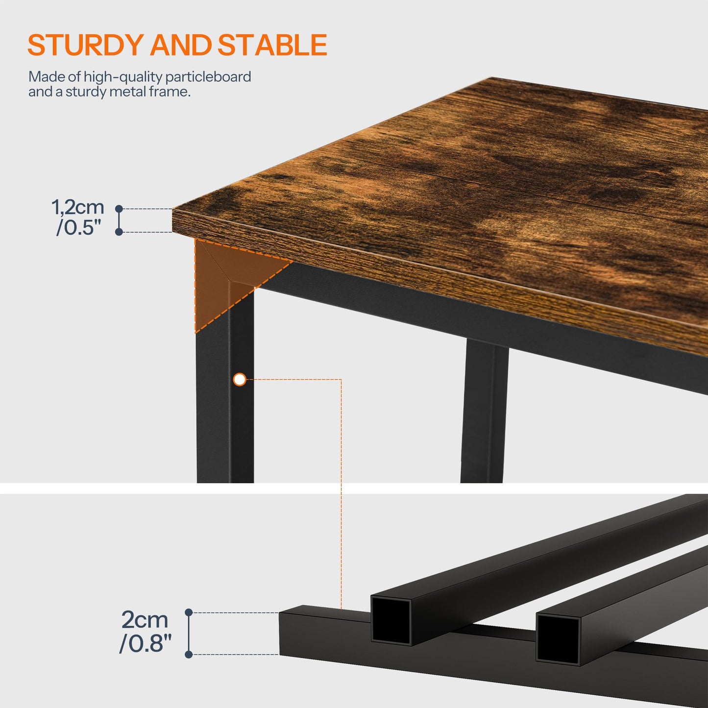 HOOBRO End Table with Charging Station, Narrow Side Table with 2 Drawer & USB Ports & Power Outlets, Nightstand for Small Spaces, for Living Room, Bedroom, Rustic Brown and Black BF541BZ01