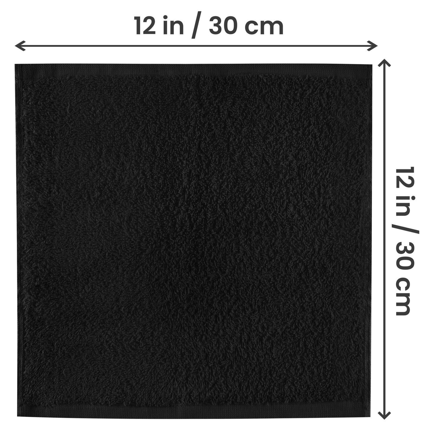 Utopia Towels 24 Pack Cotton Washcloths Set, 100% Ring Spun Cotton, Premium Quality Flannel Face Cloths, Highly Absorbent and Soft Feel Fingertip Towels, Black