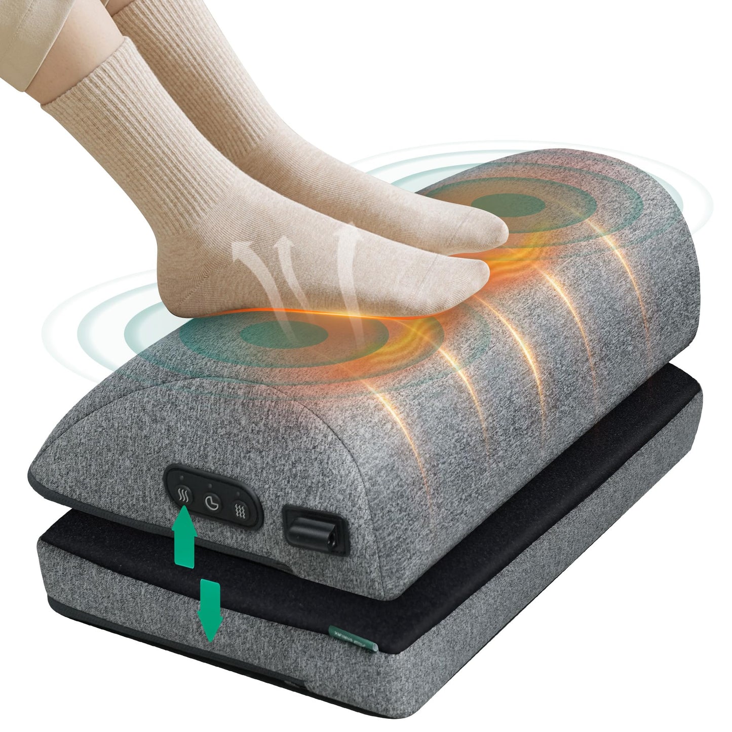 Snailax Heated Foot Rest Under Desk at Work, FSA Eligble Desk Foot Stool with Heat & Vibration Massage, Fathers Day Dad Gifts for Men, Foot Warmer Feet Heater for Office Chair, Gaming Home Use