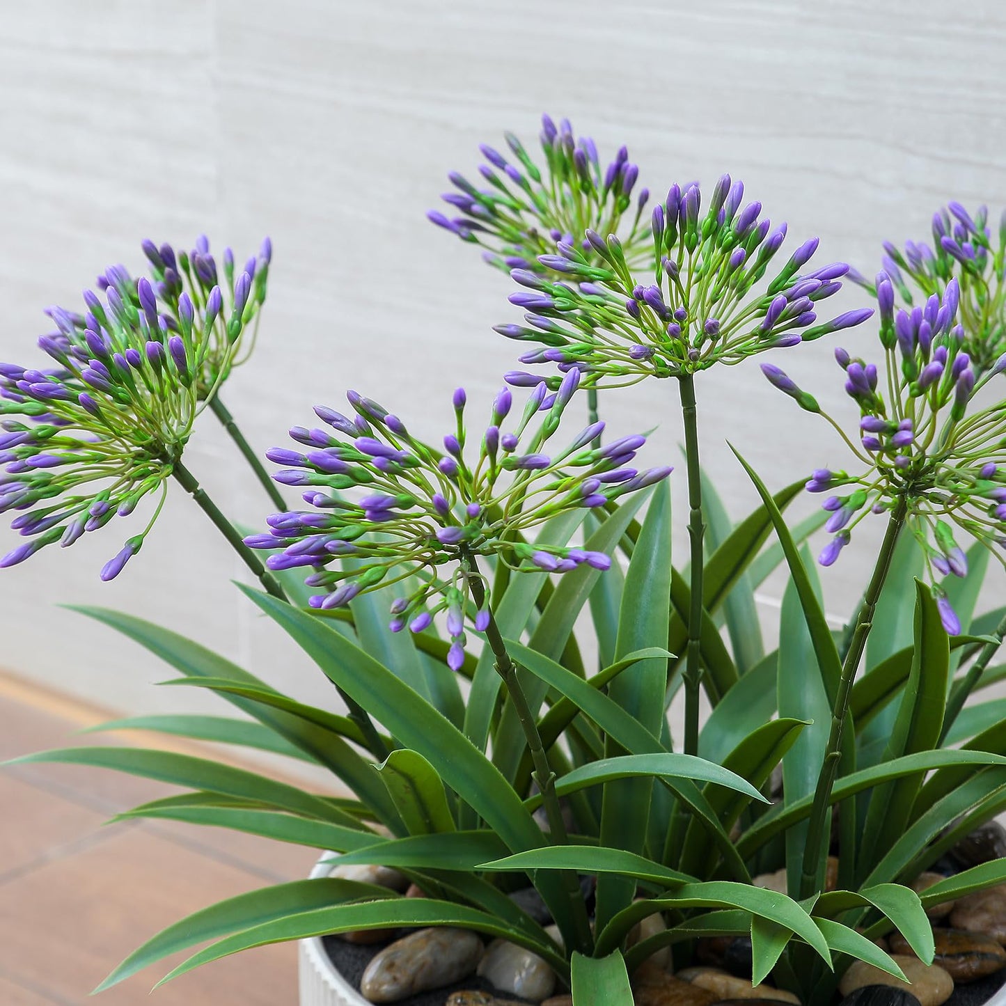 HIFORESTAR Artificial Flowers Plants for Outdoor Planters 8 Bundles Purple Flower Large Spring Summer 18.9 in Look Real Plasic Plant for Front Porch