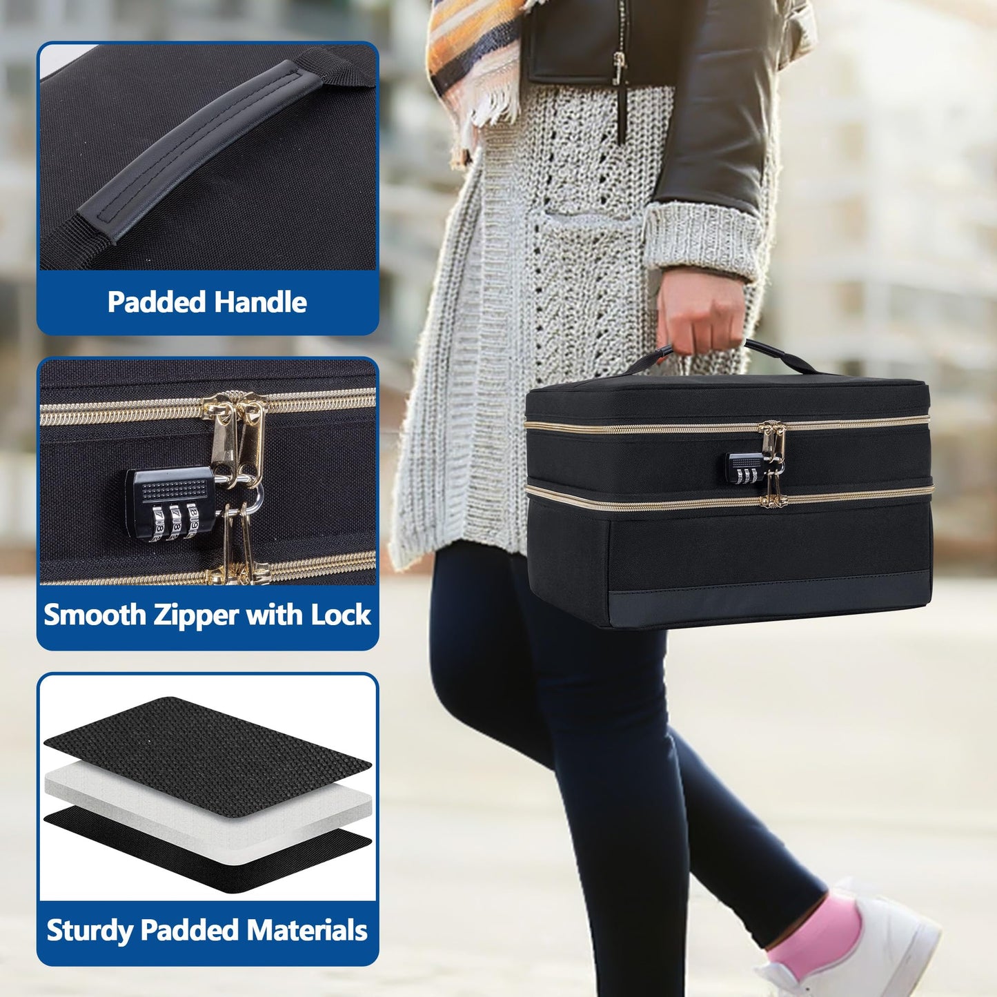 Damero Discreet Bag for Toys, Discreet Lockable Toy Storage Bag, Private Toy Storage Bag Box for Women and Men, Patent Pending
