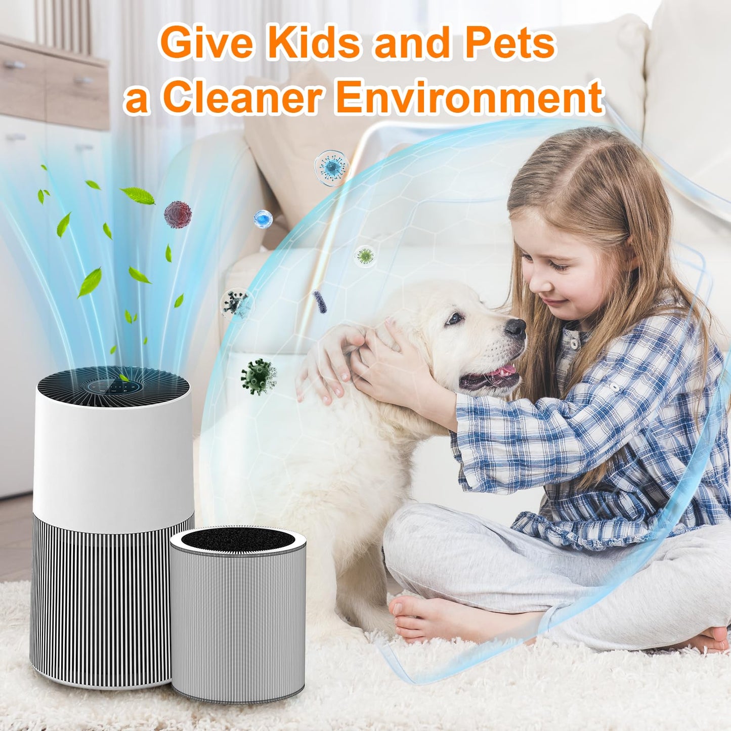 Borgodf 2 Pack C610 Replacement Filter Z Compatible with Winix C610 Air Purifier, 3-in-1 True HEPA, Activated Carbon and Pre-Filter, Part # 1712-0121-00
