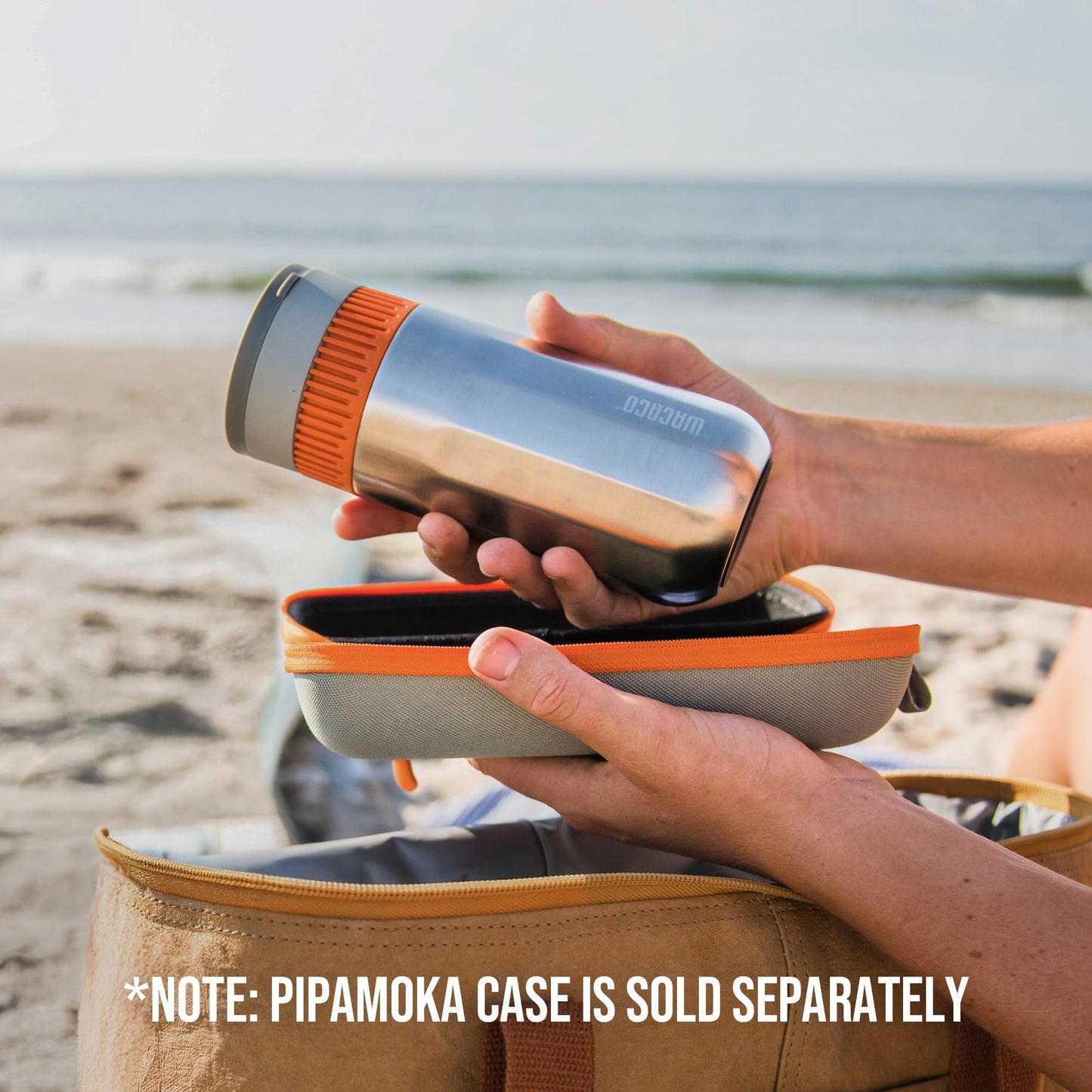 WACACO Pipamoka Portable Coffee Maker, Coffee brewer, All-in-one Vacuum Pressured，Insulated Travel Mug, Hand Powered and Filter Pressure Brewer, Stainless Steel Thermo Cup, 10 fl oz