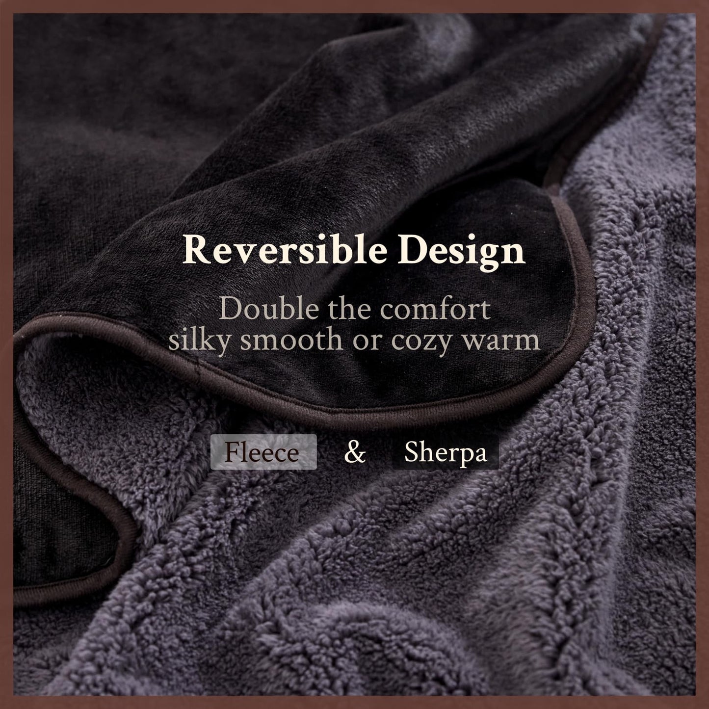 DouxDosy Waterproof Blanket for Bed - King Sized (80"x90") Plush Water Proof Blanket to Protect Furniture, Stain Resistant, Leak-Proof, Double-Sided Flannel & Sherpa Fleece, Reversible Black & Grey