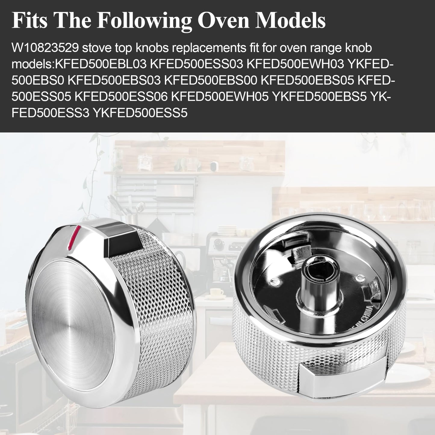 W10823529 Oven Range Control Knob - for Whirlpool KitchenAid Oven Range Stove Knob - Replaces W11156487 AP6285576 EAP12347719 PS12347719 4546228-4 pcs