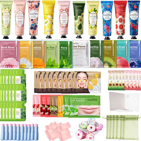 130 Pcs Spa Party Supplies Slumber Party Organza Bags Spa Party Favors Spa Sleepover Kit Birthday For Most Skin Type At Home Spa Kit