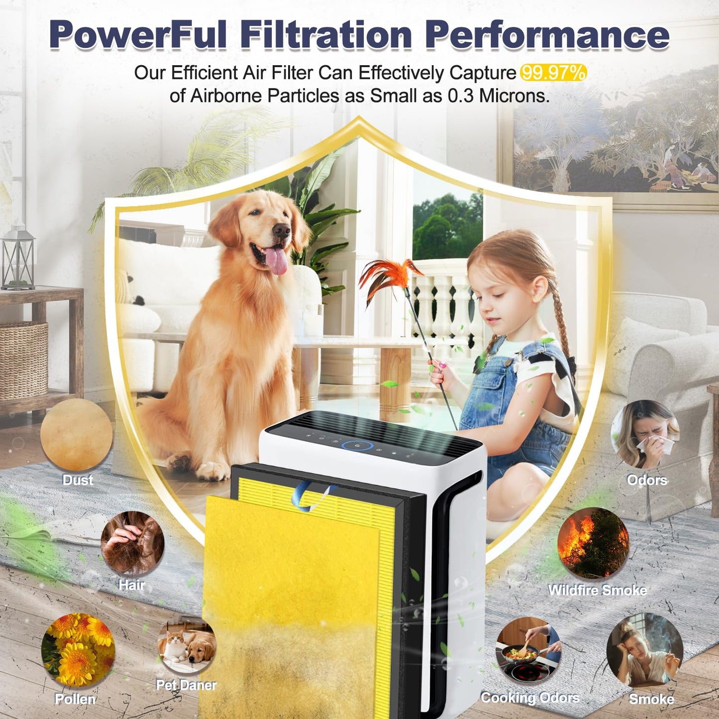 ClearHalo Upgraded Vital 200S Replacement Filter Compatible with LEVOIT Vital 200S and Vital 200S-P Air Purifier, 2 HEPA + 6 Pre-Filters, H13 True HEPA High-Efficiency Activated Carbon, Vital 200S-RF