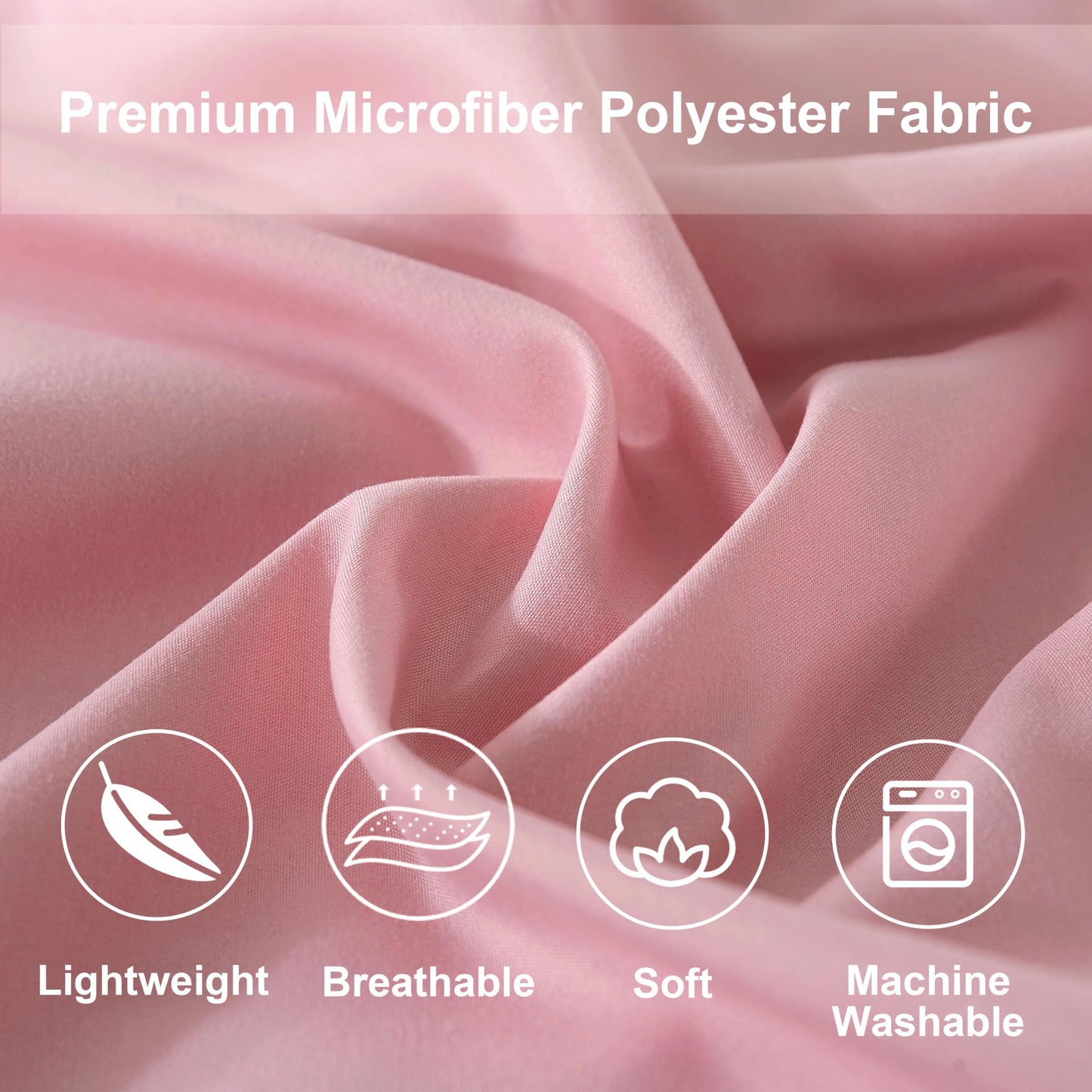 DOWNCOOL Full Size Comforter Sets, 7Pcs Full Size Bedding Sets Pink, All Season Down Alternative Bedding Comforter Sets with Comforter, Flat Sheet, Fitted Sheet, 2 Pillow Shams & 2 Pillowcases