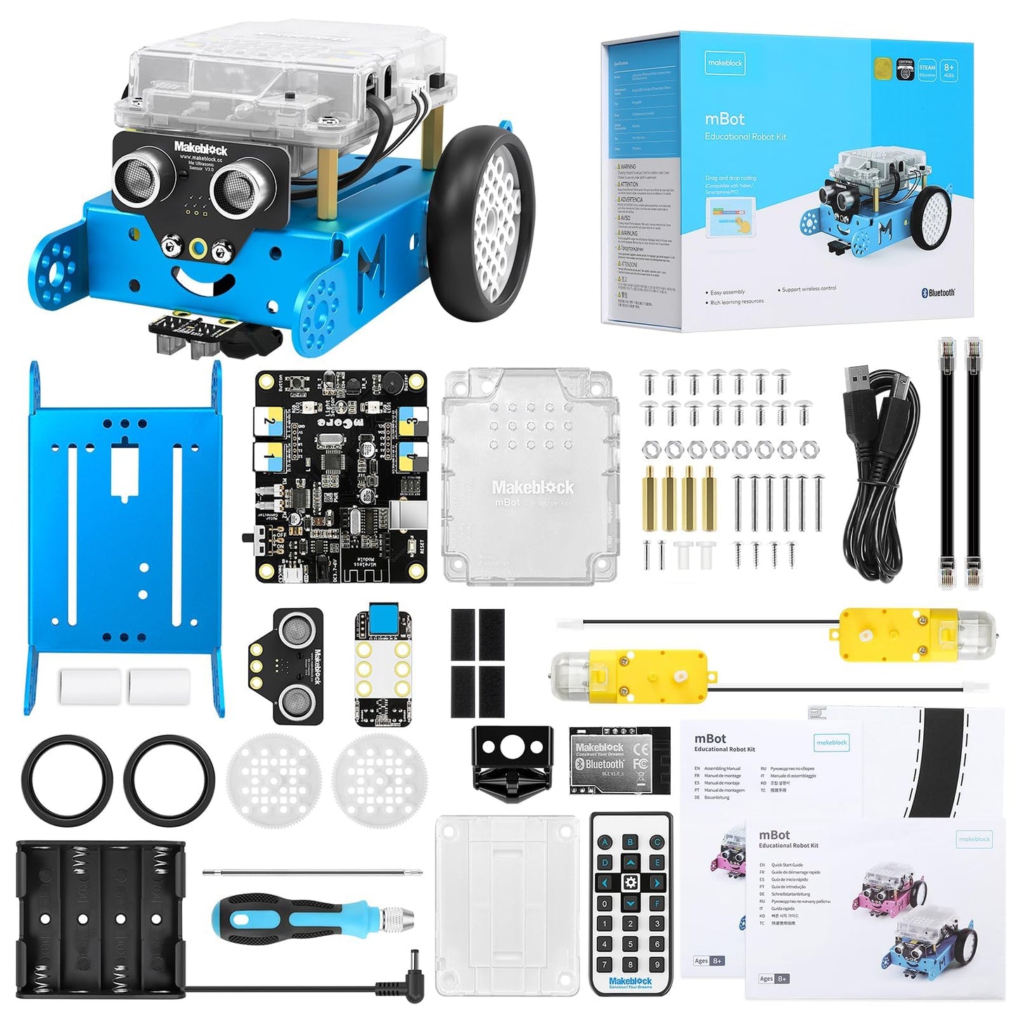 Makeblock mBot Robot Kit, Robotics for Kids Ages 8-12 Learn to Code with Scratch & Arduino, STEM Toys Science Kits for Kids Age 8-12 Boys and Girls Age 8+