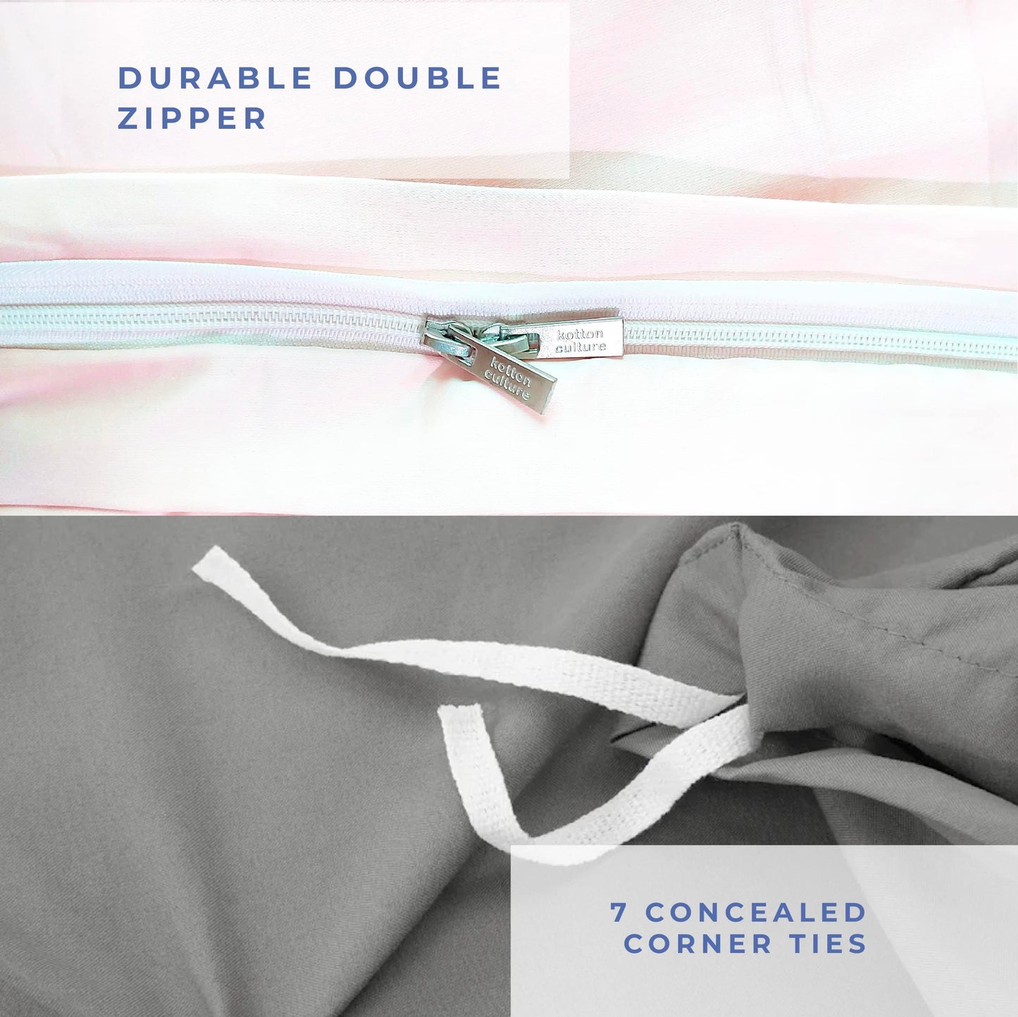 Kotton Culture 1 Pc Duvet Cover Queen Size/Full Size-100% Egyptian Cotton 600 Thread Count Ultra Soft Premium Durable Comforter Cover Zipper Closure & Corner Ties- (White, 90" X 90")