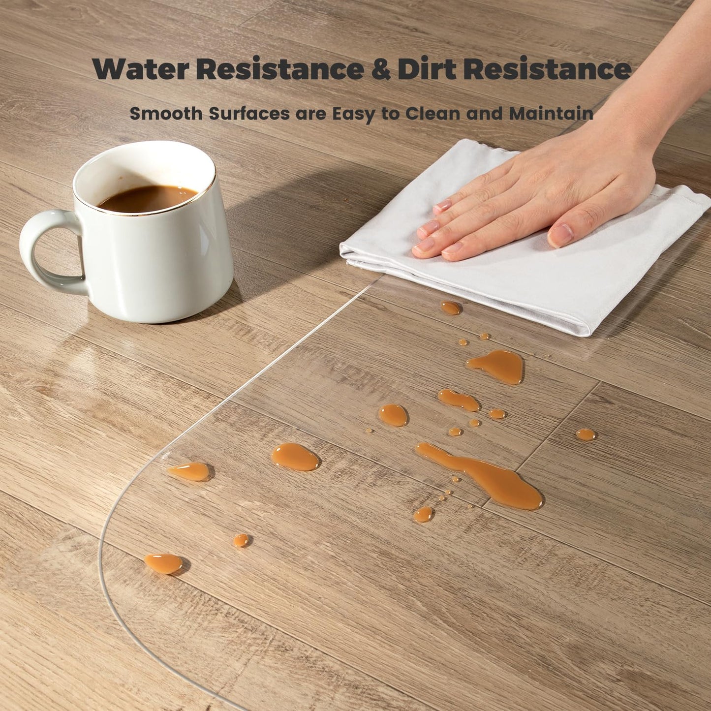 Yecaye Office Chair Mat for Hardwood Floor, Clear Computer Desk Chair Mat, PVC Heavy Duty Floor Protector for Rolling Chairs, 1.7mm Thick Chair Mat (Transparent, 48" x 55" x0.07'')