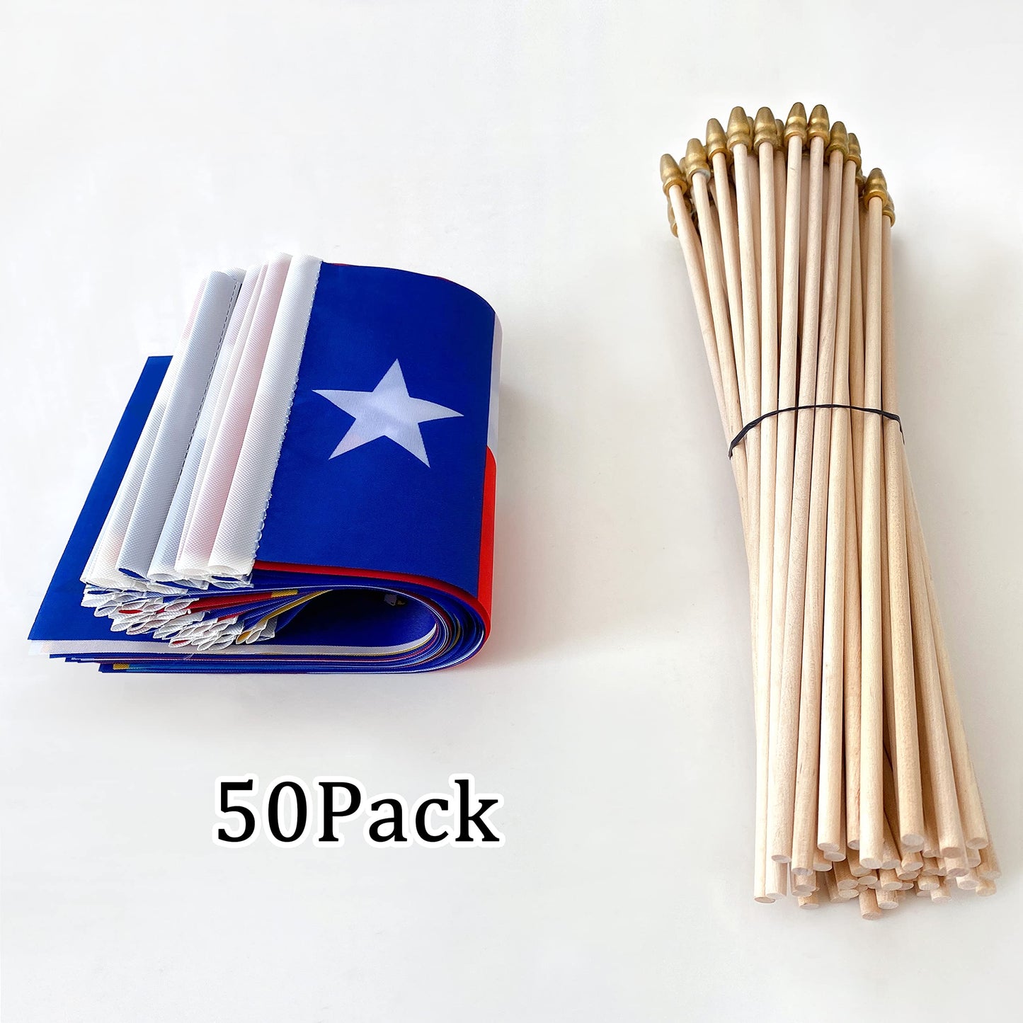 LyButty US 50 State Flags Set on Wood Stick Small Mini Hand Held Flags for Classroom,5x8 Inch