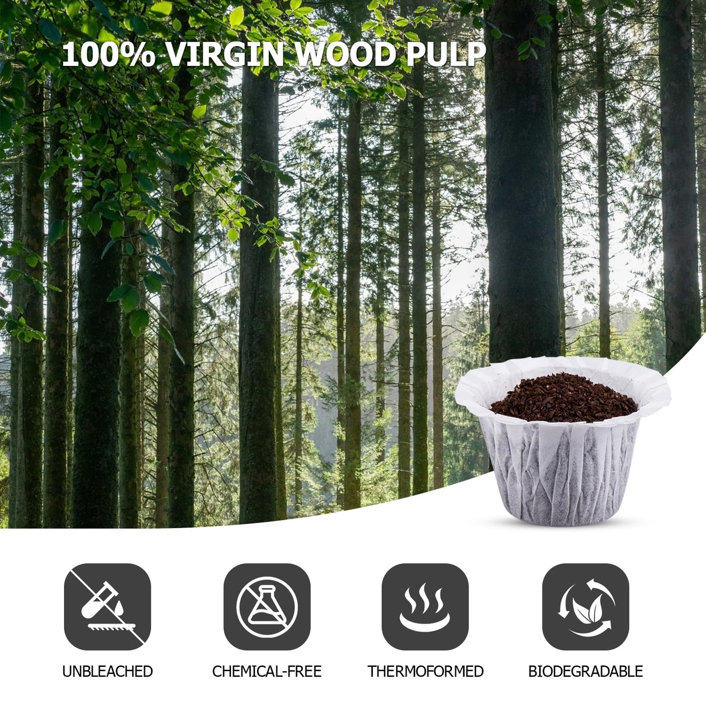Pro Mael Disposable K Cup Coffee Filters Paper for Keurig Brewers Single Serve 1.0 and 2.0, Use with Reusable K Cup Pods, White (360 Count, Pack of 2)