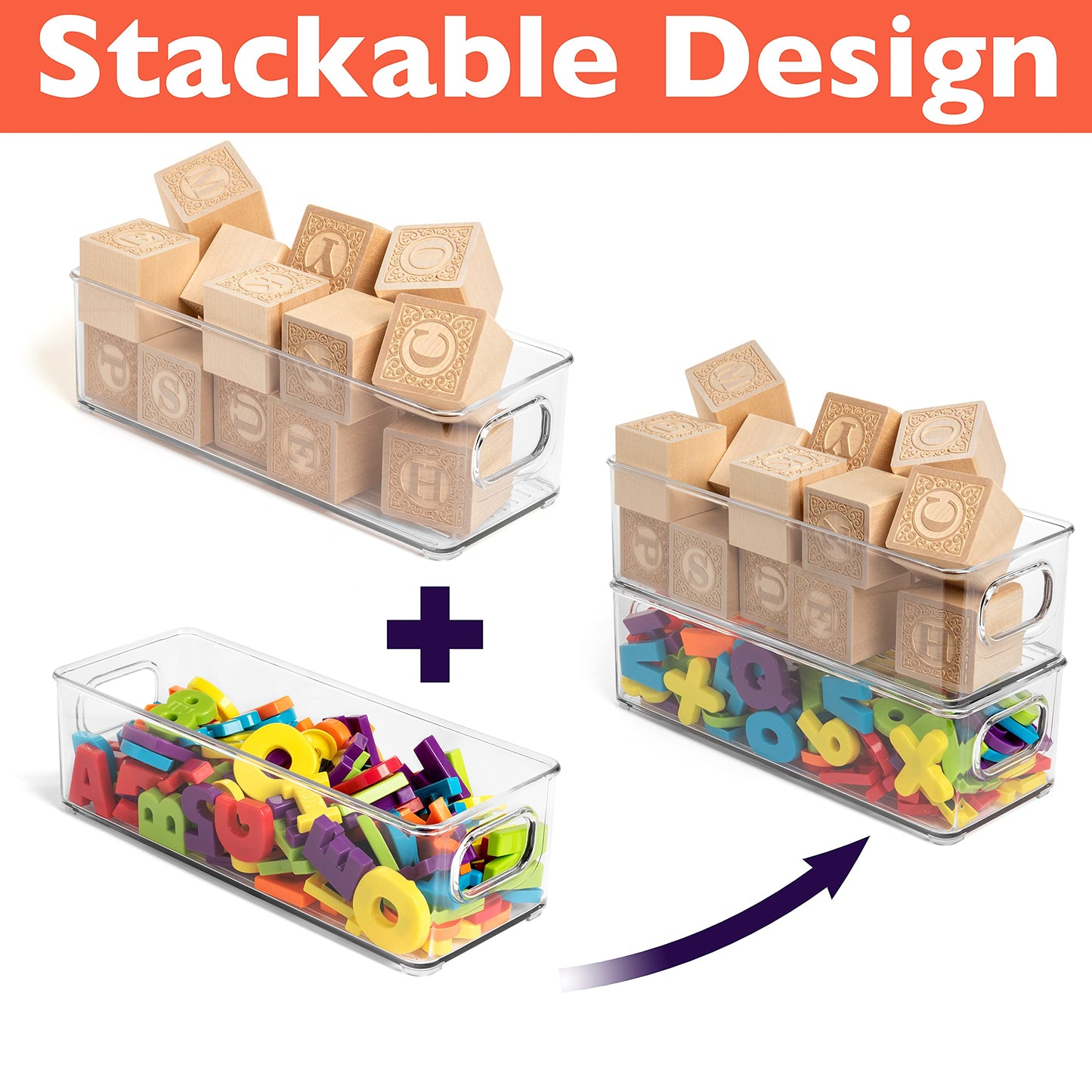 ClearSpace Plastic Pantry Organization and Food Storage Bin – Great Kitchen Organization and Kitchen Storage – Fridge Organizer Bins– 8 Pack