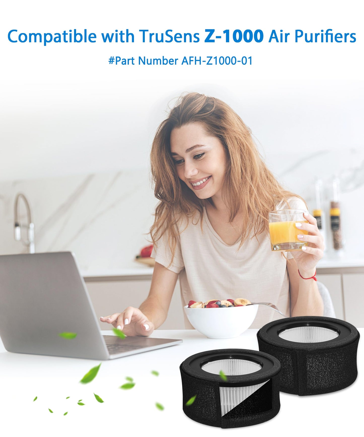Facecool Z-1000 Replacement Filter Compatible with TruSens Z-1000 Air Purifier, 2-in-1 HEPA Air Cleaner, Part Number AFH-Z1000-01, with 2 HEPA Filters + 4 Carbon Pre-Filters (Small Room)
