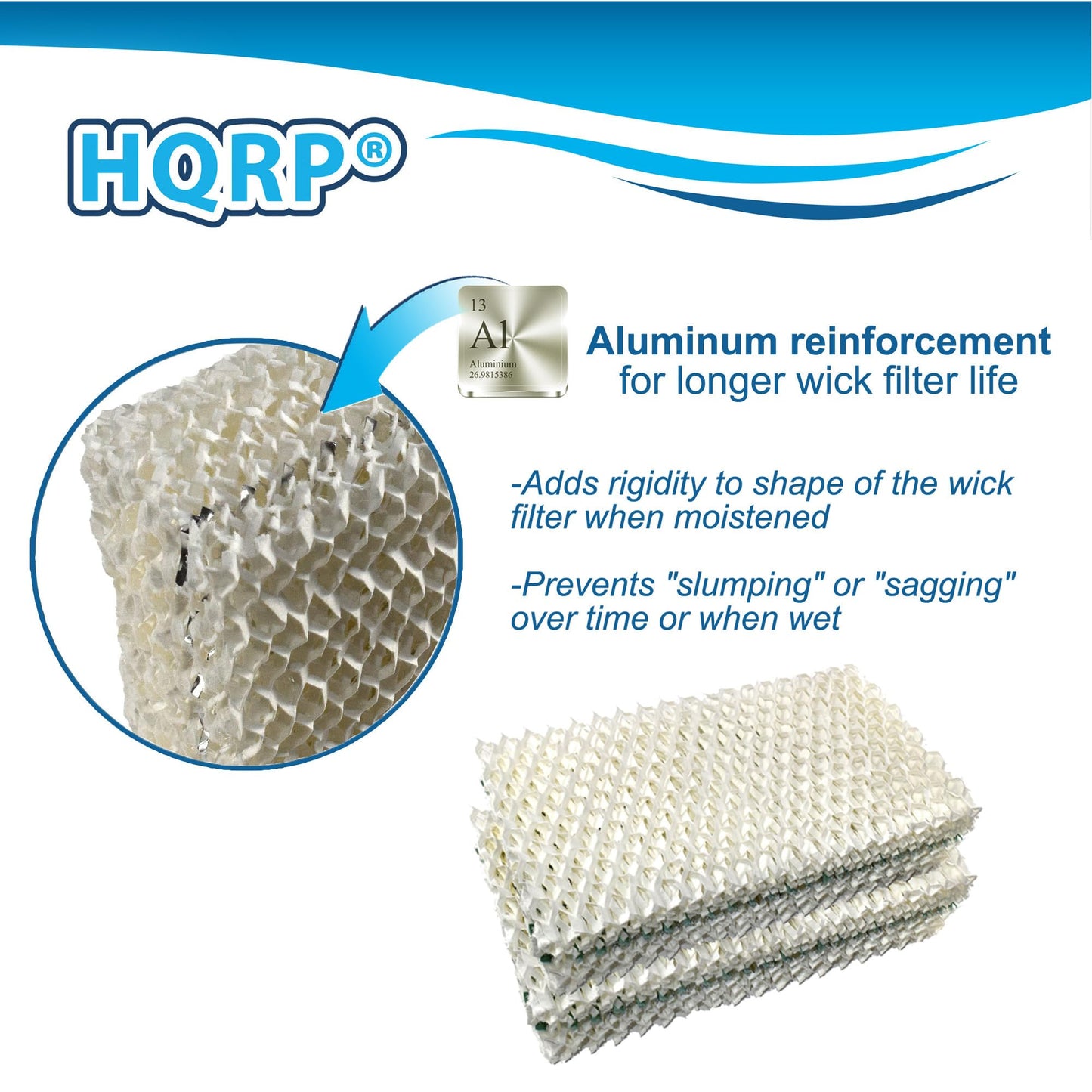 HQRP 4-pack HDC411 Humidifier Wick FilterReplacement for Sears Kenmore 14909, 14912, 32-14912, 42-14912, Emerson Essick Air AIRCARE HDC-2R & HDC-411, BestAir E2R