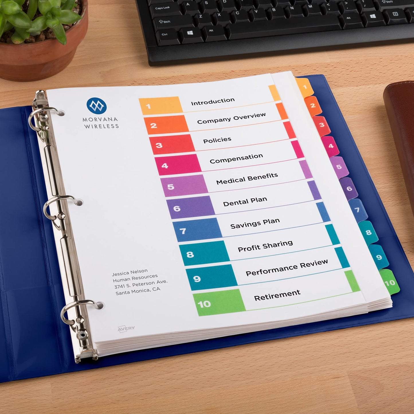 Avery Extra-Wide Dividers for 3 Ring Binders, 10 Tabs per Set, Customizable Table of Contents, Multicolor Tabs, Works Great with Sheet Protectors (4 Sets of 34776)
