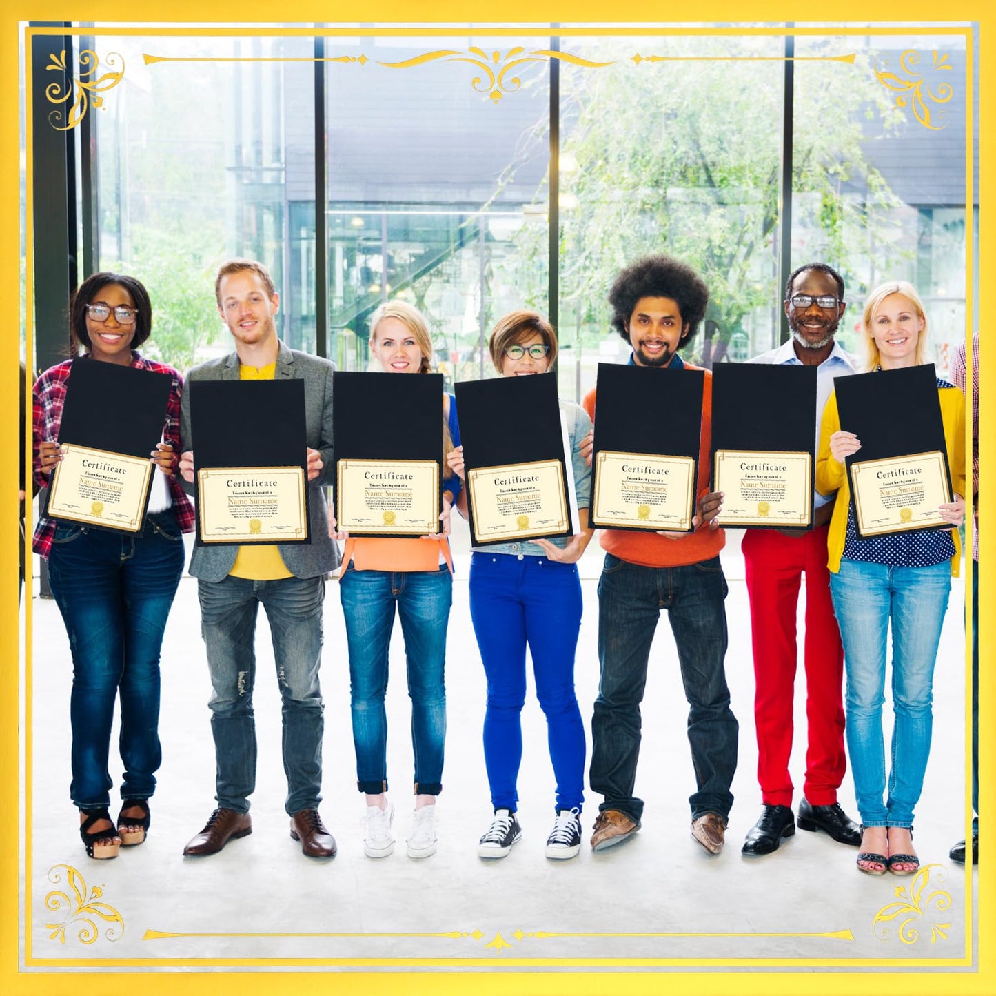 Noveread 180 Pcs Certificate Kit, 60pcs Black Certificate Holders & 60pcs Letter Size Papers & 60pcs Gold Foil Award Seals, Graduation, Employee Recognition, Schools & Ceremonies