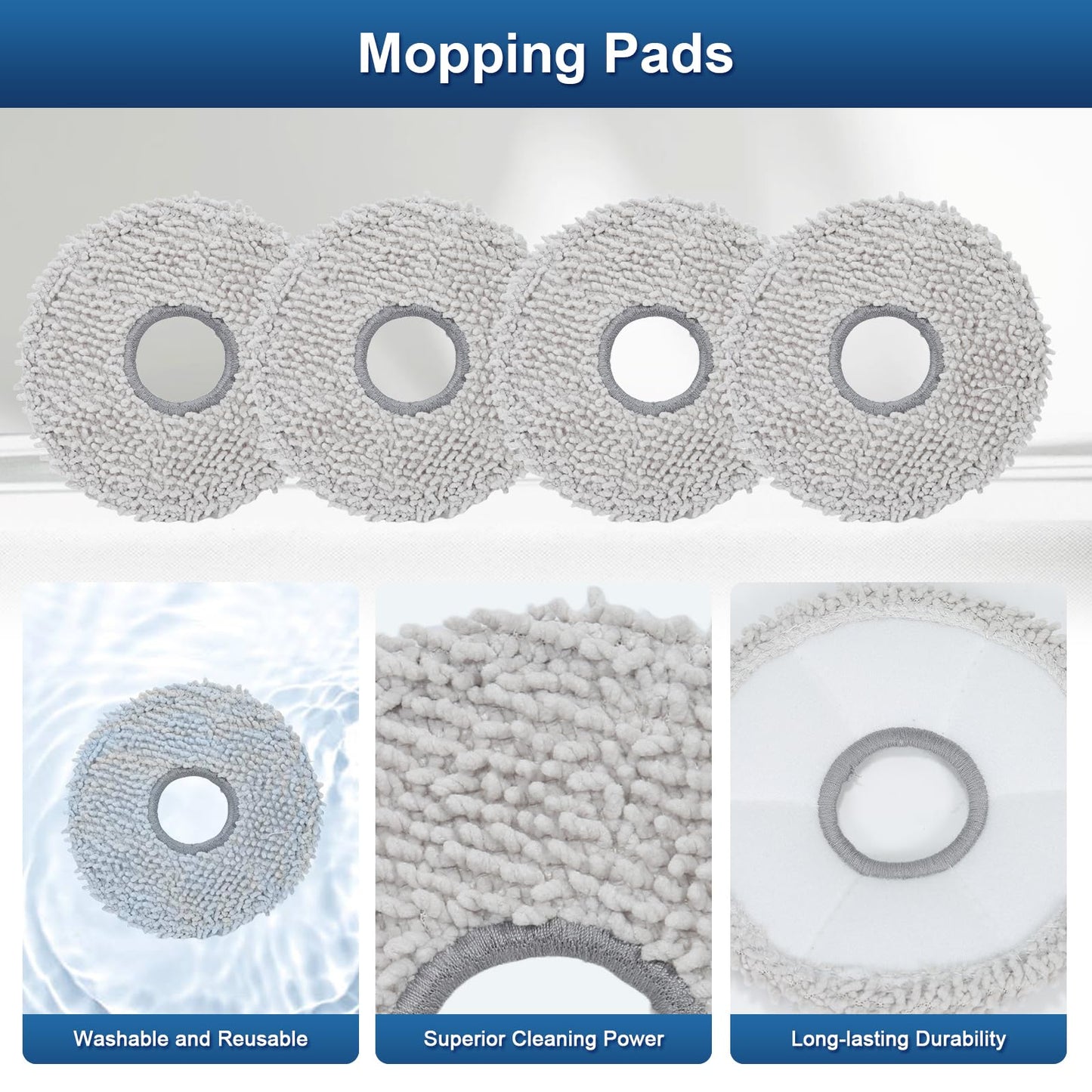 22 Pack Accessories Kit Only for ECOVACS DEEBOT T30S Series (T30S Pro/AI/CARE/AI Care) Robot Vacuum Replacement Parts, 6 Side Brushes, 4 Mop Pads, 6 Dust Bags, 1 Main Brush, 4 Filters, 1 Tool brush