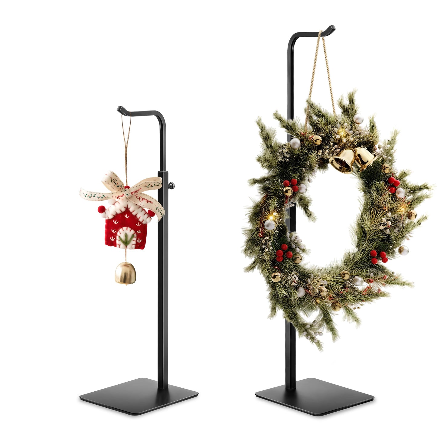 pickpiff Adjustable Purse Display Stands - Black Tabletop Display Holder for Handbags, Wreaths and Banners, for Home Closets, Retail Displays and Vendor Booths (2-Pack)