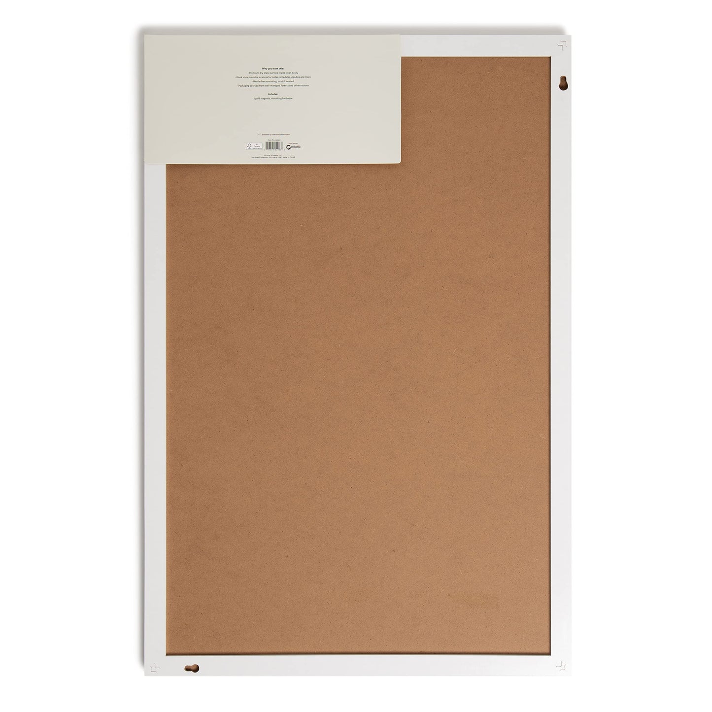 U Brands Farmhouse Board, Dry Erase White Board with White Frame, Office Supplies, Includes Magnets, 20” x 30” (2993U00-04)