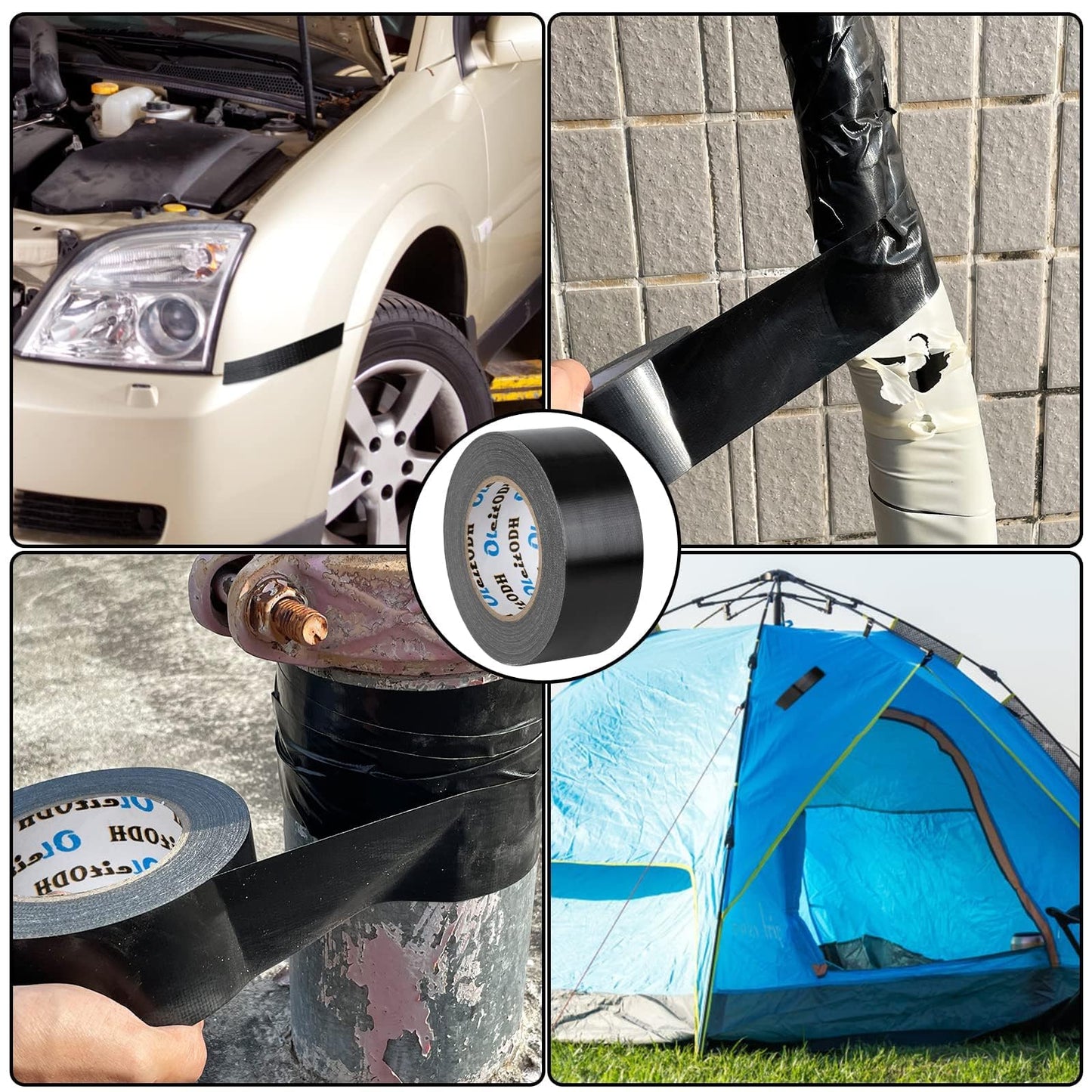 16 Pack Black Duct Tape Heavy Duty Bulk, 2 inch x 30 Yards,Strong No Residue All-Weather Duct Tape, Waterproof, Tear by Hand, Multi-Use for Indoor & Outdoor Repairs, Industrial, Professional Use