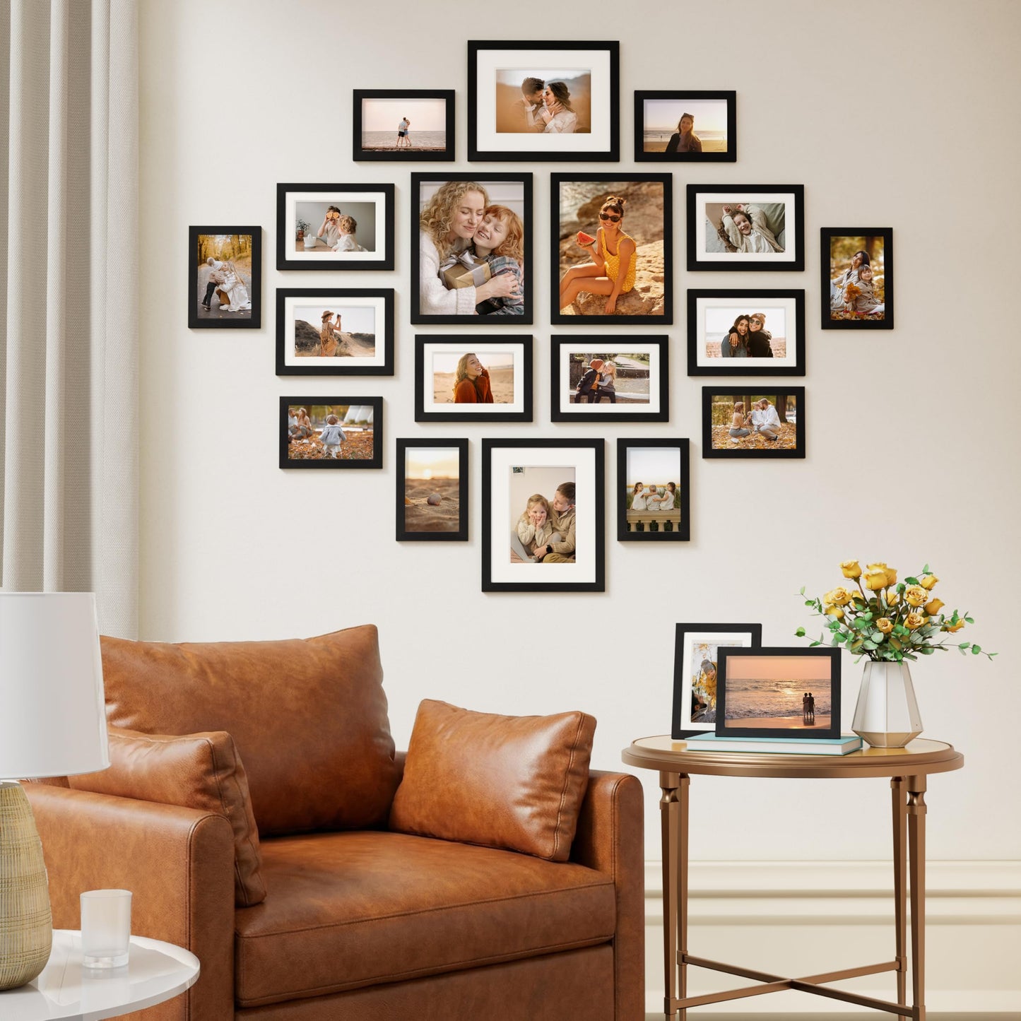 Vittanly 20 Pack Picture Frames Collage Wall Decor, Multi Sizes Including 4pcs 8x10, 8pcs 5x7 and 8pcs 4x6 Photo Frames, Gallery Frame Set for Wall or Tabletop Display, Black