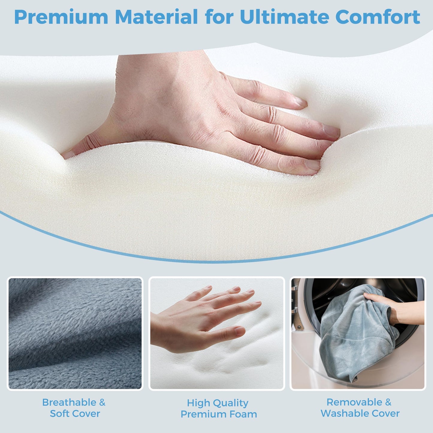 Ganondorf 2-in-1 Leg Elevation Pillow for Post Surgery – 8" & 10" Adjustable Premium Foam Leg Pillow, Knee Replacement, Hip & Back Pain Relief, Swelling Support with Handle Removable Washable Cover