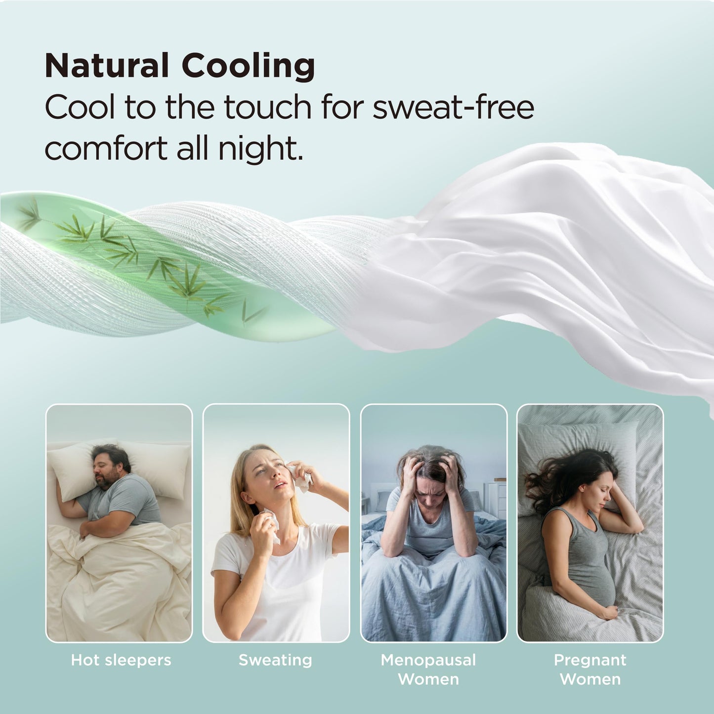 Bedsure Queen Fitted Sheet Only, 100% Rayon Derived from Bamboo, Breathable & Soft, PureWoven Cooling Bottom Sheet for Hot Sleepers, Deep Pocket Up to 18", with 4 Elastic Corner Straps, Grey