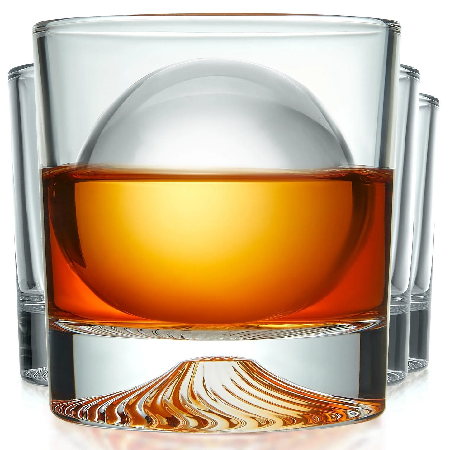 Yunjiehui Old Fashioned Whiskey Glasses Set of 4,9.5 oz Style Classic Cocktail Glasses,Bourbon Glasses,Suitable for Scotch Whiskey, Durable Lead-Free Glassware, Gifts for Men with Luxury Box