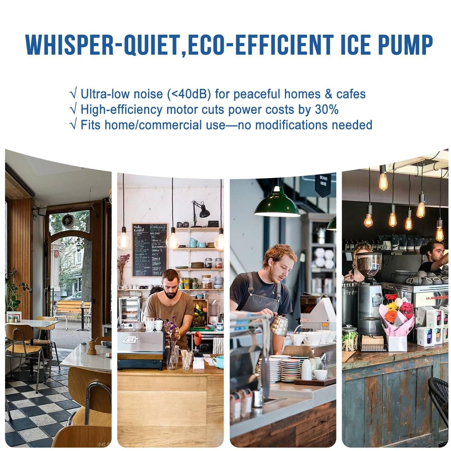 YSP2PJDVF1 Commercial Ice Maker Water Pump | Quiet 110V 2W Replacement Part Compatible with Vevor, Cotlin, Scotsman & Hoshizaki | Easy 3/8" NPT Install for Restaurant & Bar Ice Machine Repair