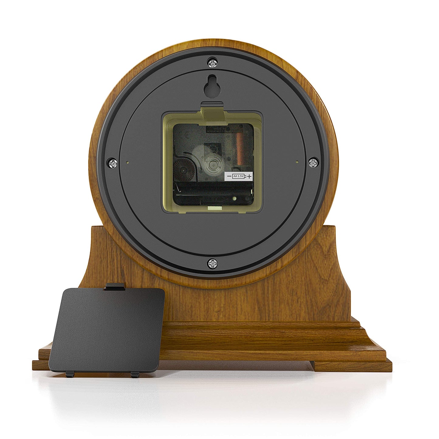 Mantel Clock for Living Room - Decorative Wood Mantle Clock Battery Operated - Silent Wooden Mantle Clock for Living Room Decor Above Fireplace Mantel, Office, Table, Shelf & Home Décor Gift 9x8.5