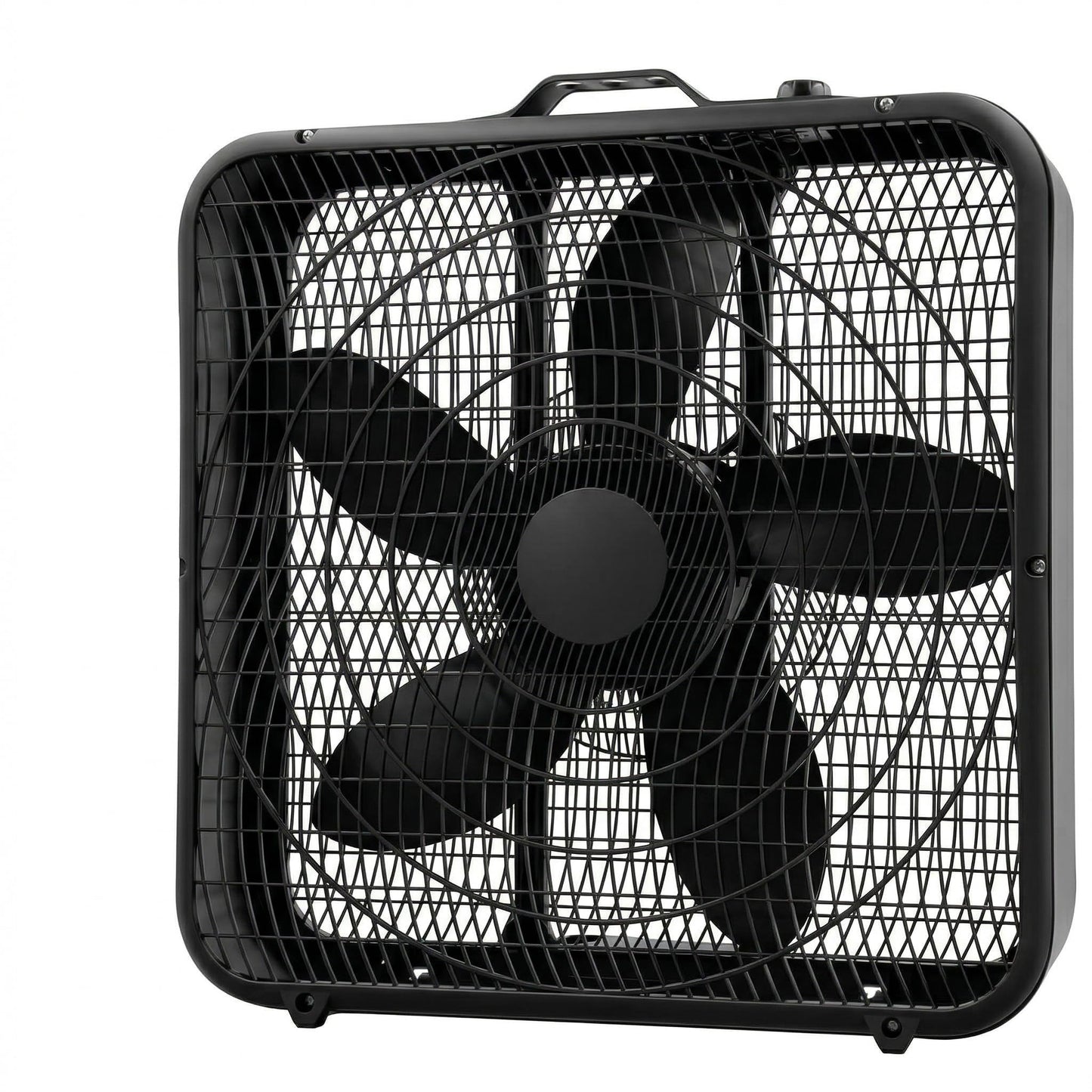 Comfort Zone Box Fan with Carry Handle, 20 inch, 3 Speed Full-Force Air Circulation with Air Conditioner, Floor Fan, Bedroom Fan, Airflow 15.03 ft/sec, Ideal for Home, Bedroom & Office, CZ200ABK