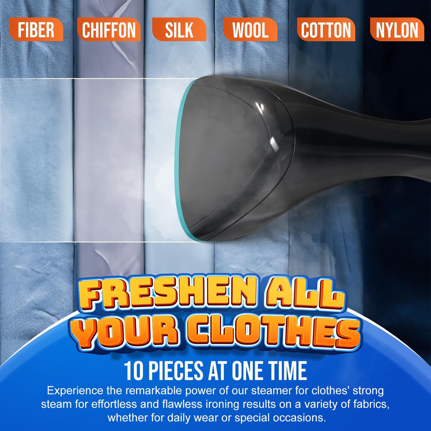 Steamer for Clothes, 1800W Fast Heat-Up Portable Handheld Clothing Steamer with 3 Steam Modes, 300ml Water Tank, Heat-Resistant Glove & Fabric Brush for Home, Travel, Dorm, Office
