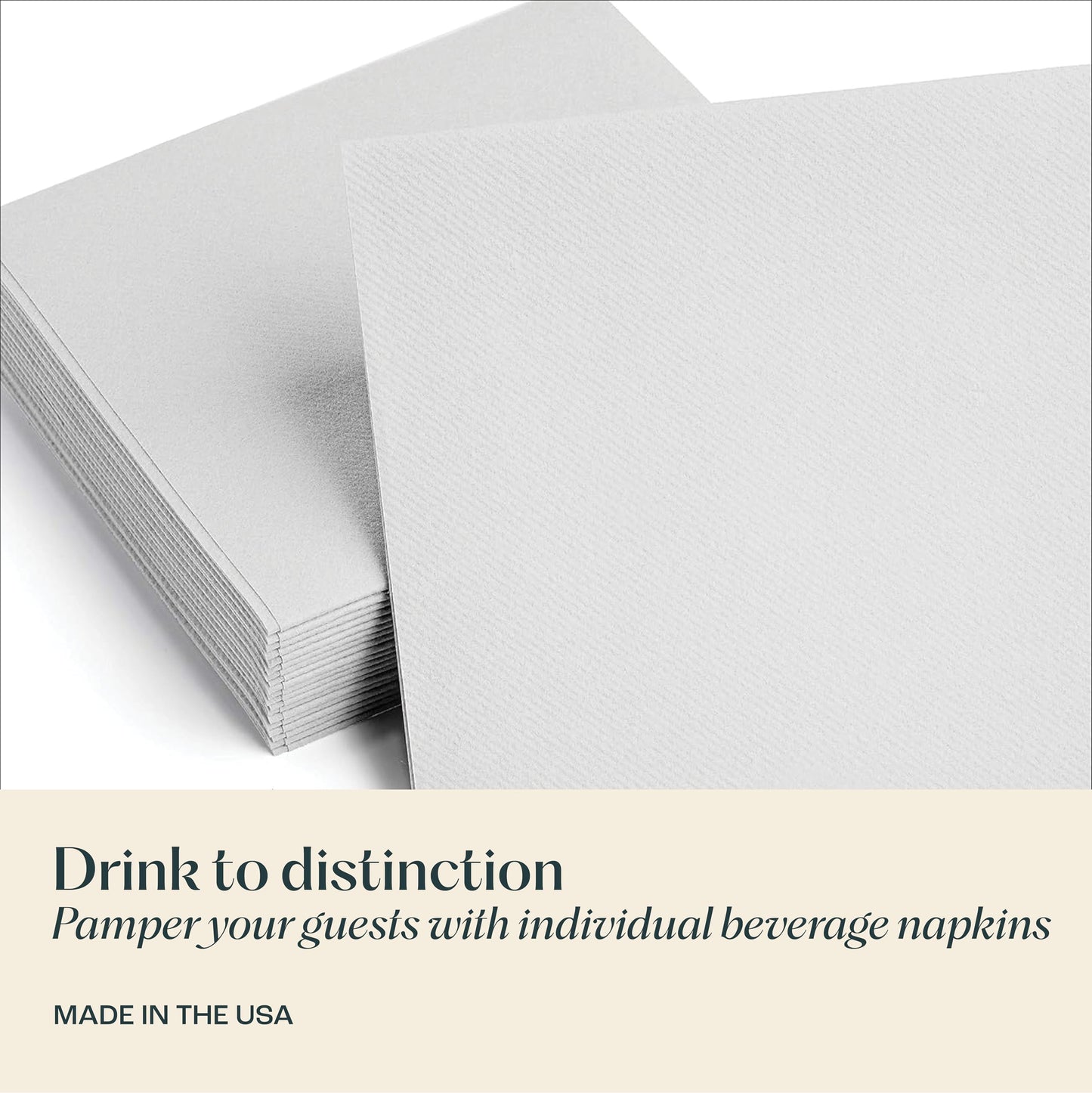 200 Linen-Feel Beverage Napkins - Disposable Cocktail Napkins, Made In USA - Soft & Absorbant Elelgant Paper Napkins For Bar, Café, Restaurant Or Event