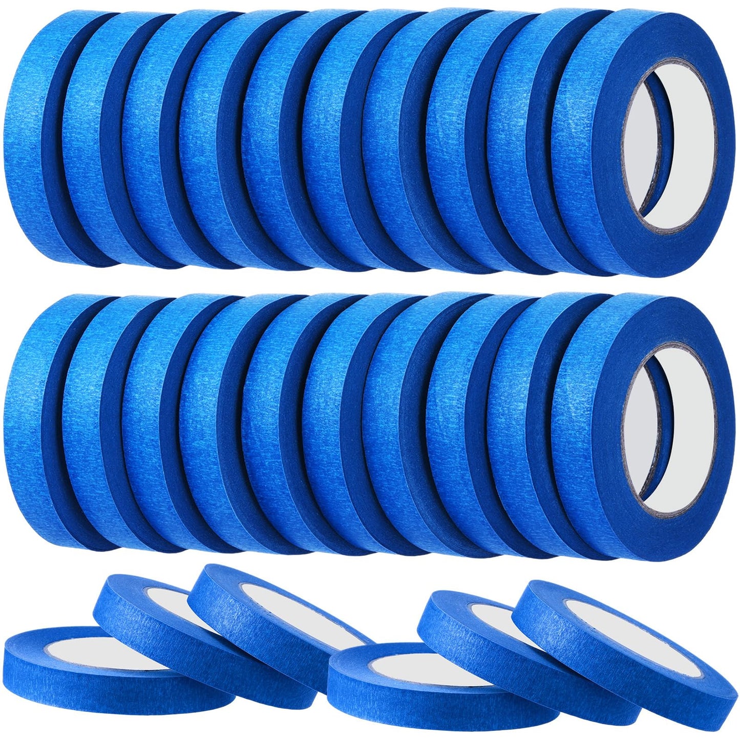 Leelosp Masking Tape Bulk 3/4 Inch x 55 Yards, General Purpose Masking Tape Paint Craft Painter Artist Multi Use School Classroom Supplies, 1375 Yards Total(Blue)