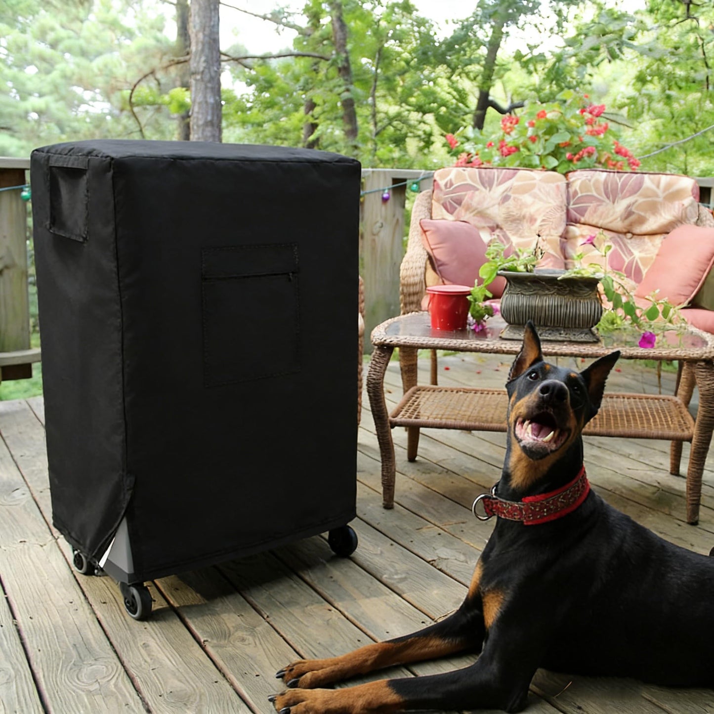 Evaporative Cooler Cover for Hessaire MC61M / MC61V 5300 CFM Portable Evaporative Cooler, 600D Waterproof Outdoor Portable Swamp Cooler Cover for Hessaire Outdoor Air Conditioner - 29" X 18" X 45"