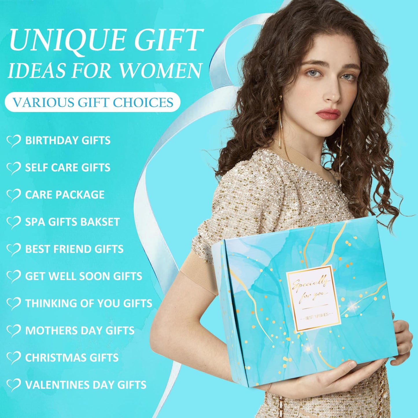 Mothers Day Birthday Gifts for Women Self Care Gift Get Well Soon Gifts, Rose Relaxing SPA Gift Basket Care Package, Luxury Flannel Blanket Mother's Day Gift for Mom Her Wife Grandma Daughter Friend