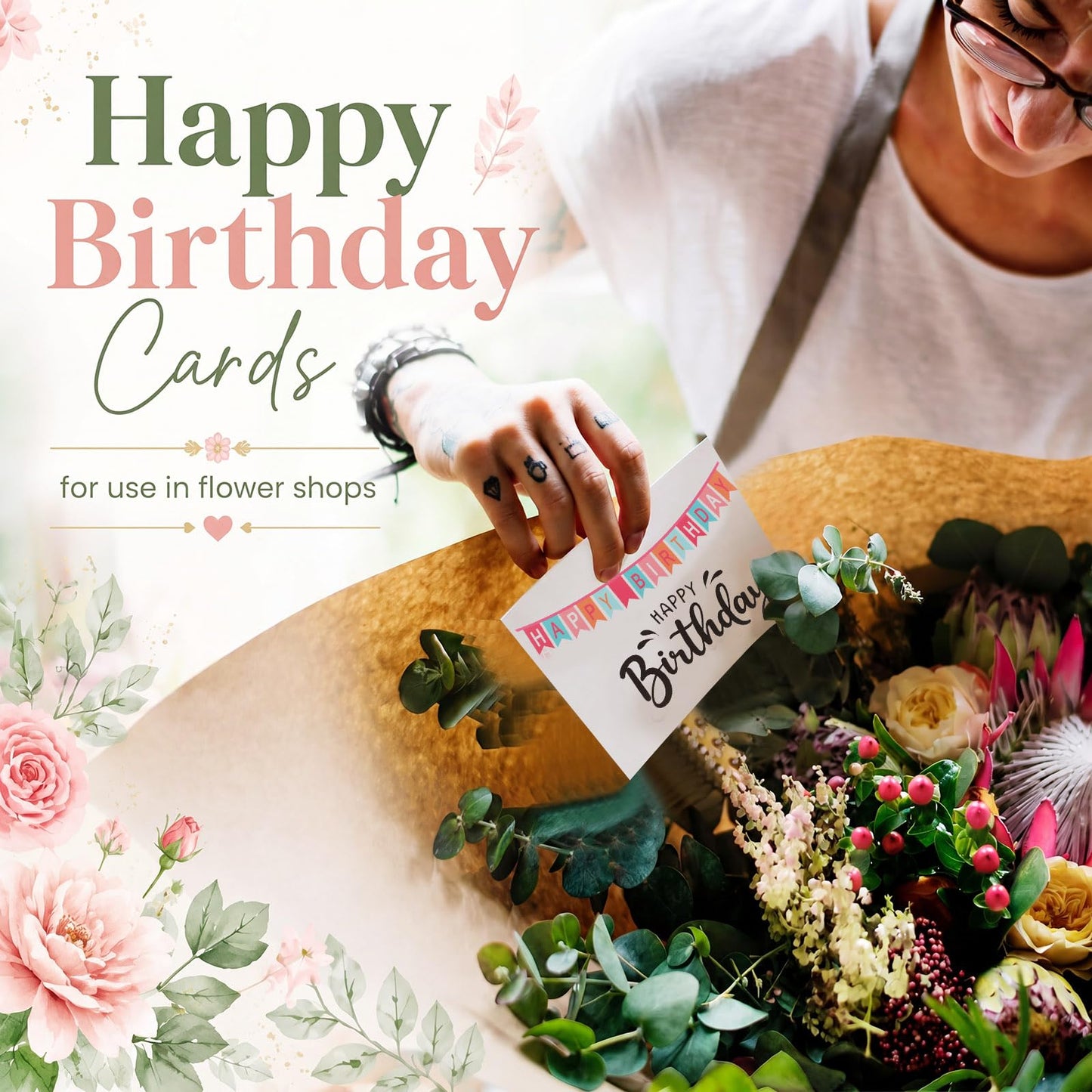 Gueevin 200 Pcs Happy Birthday Cards Bulk with Envelopes and Stickers 3.5 x 5 Inch Birthday Greeting Blank Cards, 10 Designs for Work, Friends, Family, Party Supplies (Lively and Adorable)
